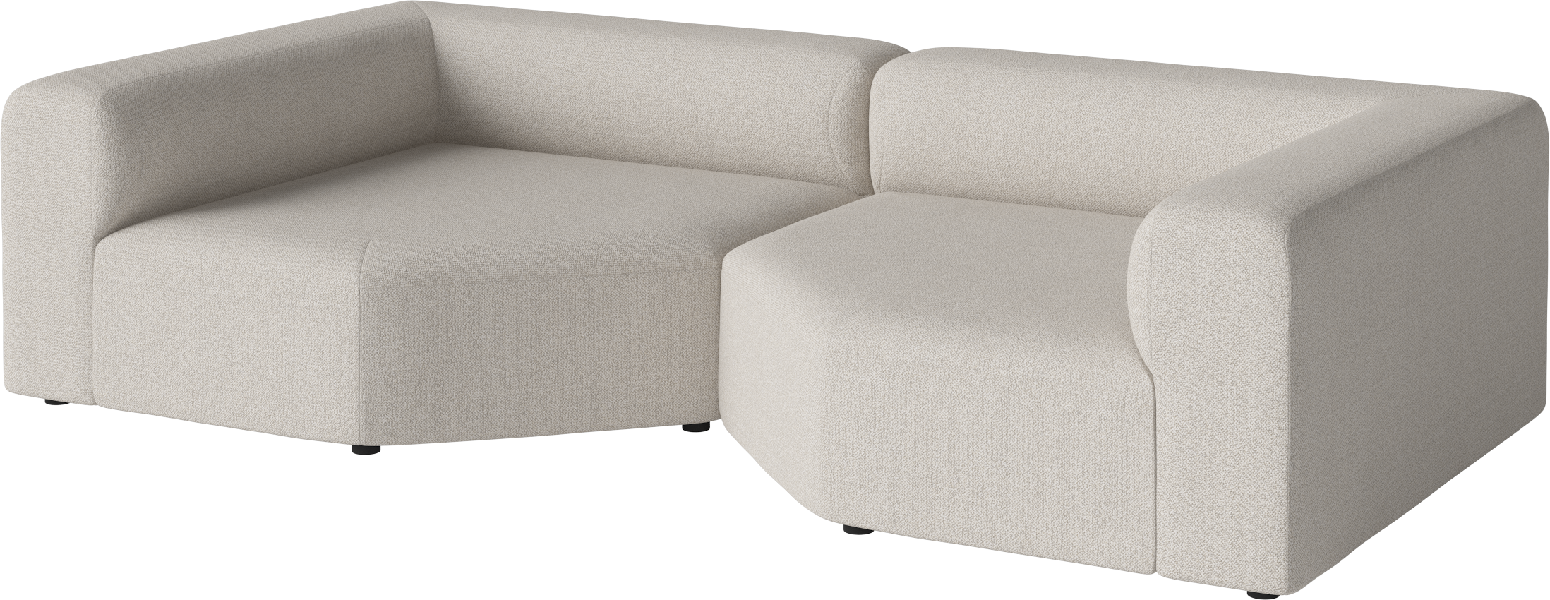 2-Modul-Sofa mit ausgeschnittenem Polster