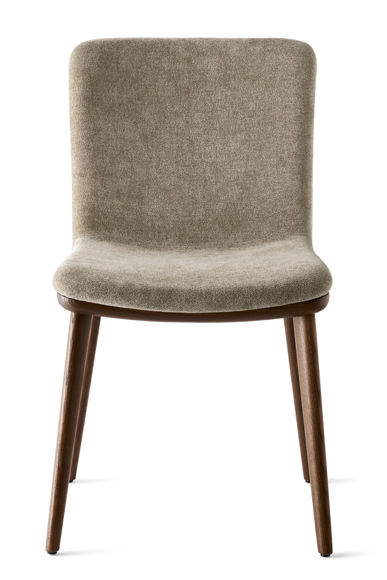 Upholstered ANNIE Chair with Dark Wooden Base