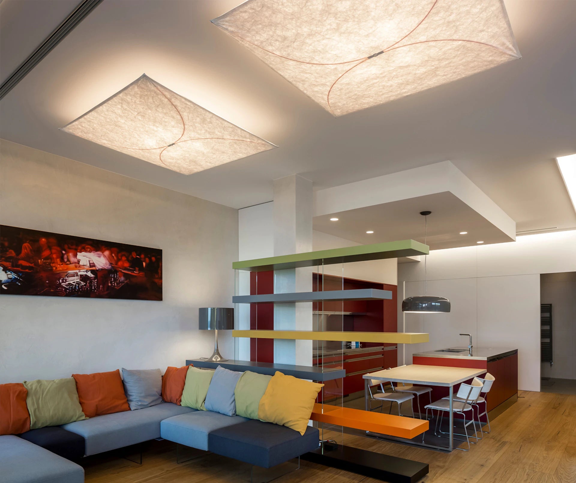 Wandleuchte ARIETTE aus Stoff und Glasfaser