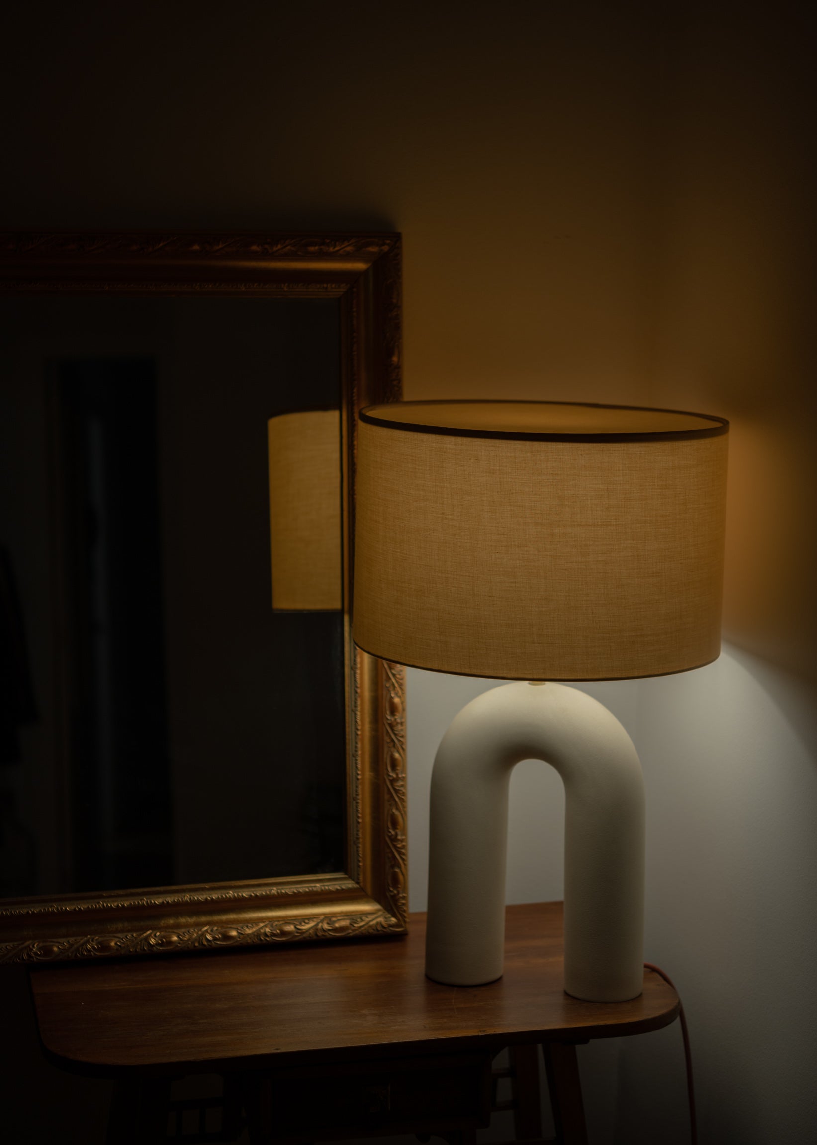 Tischlampe aus Keramik ARKO ecru