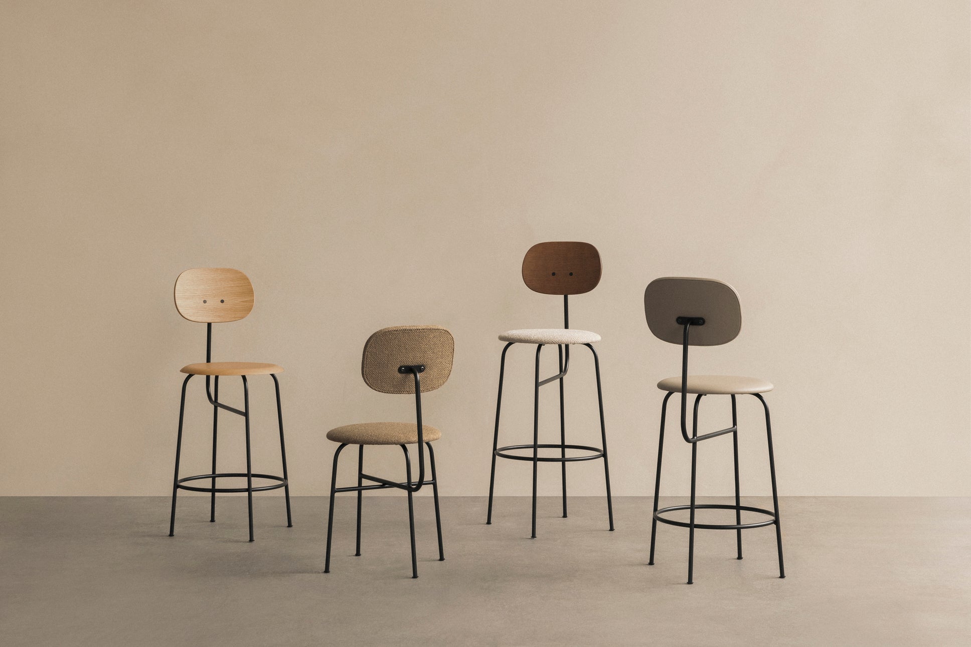 AFTEROOM PLUS upholstered stool black