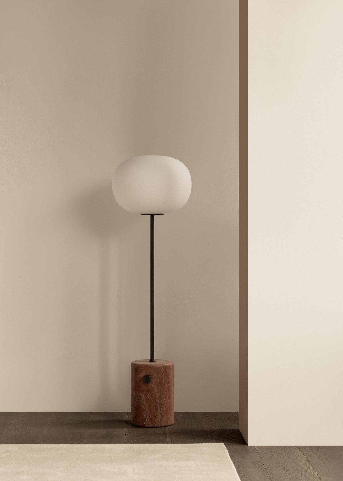 Stehlampe JWDA roter Travertin