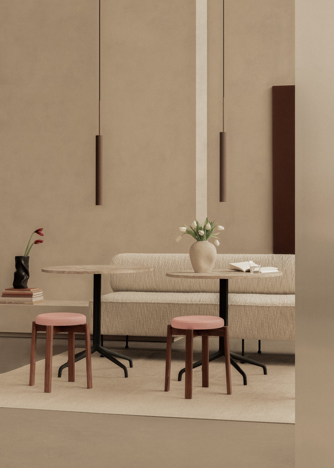 Tubular Pendant Lamp Brown