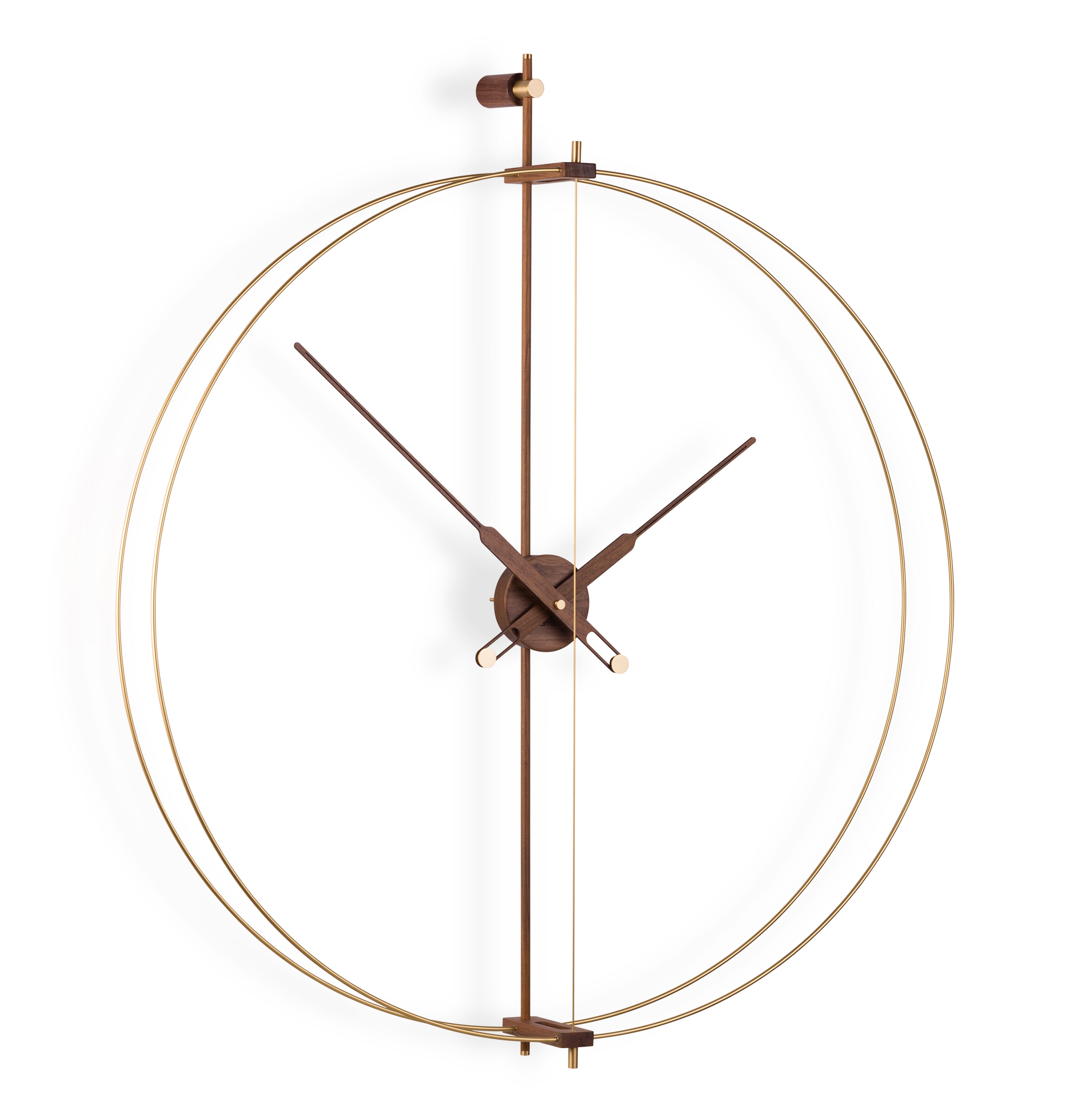 Wanduhr BARCELONA PREMIUM Nussbaum mit Messing