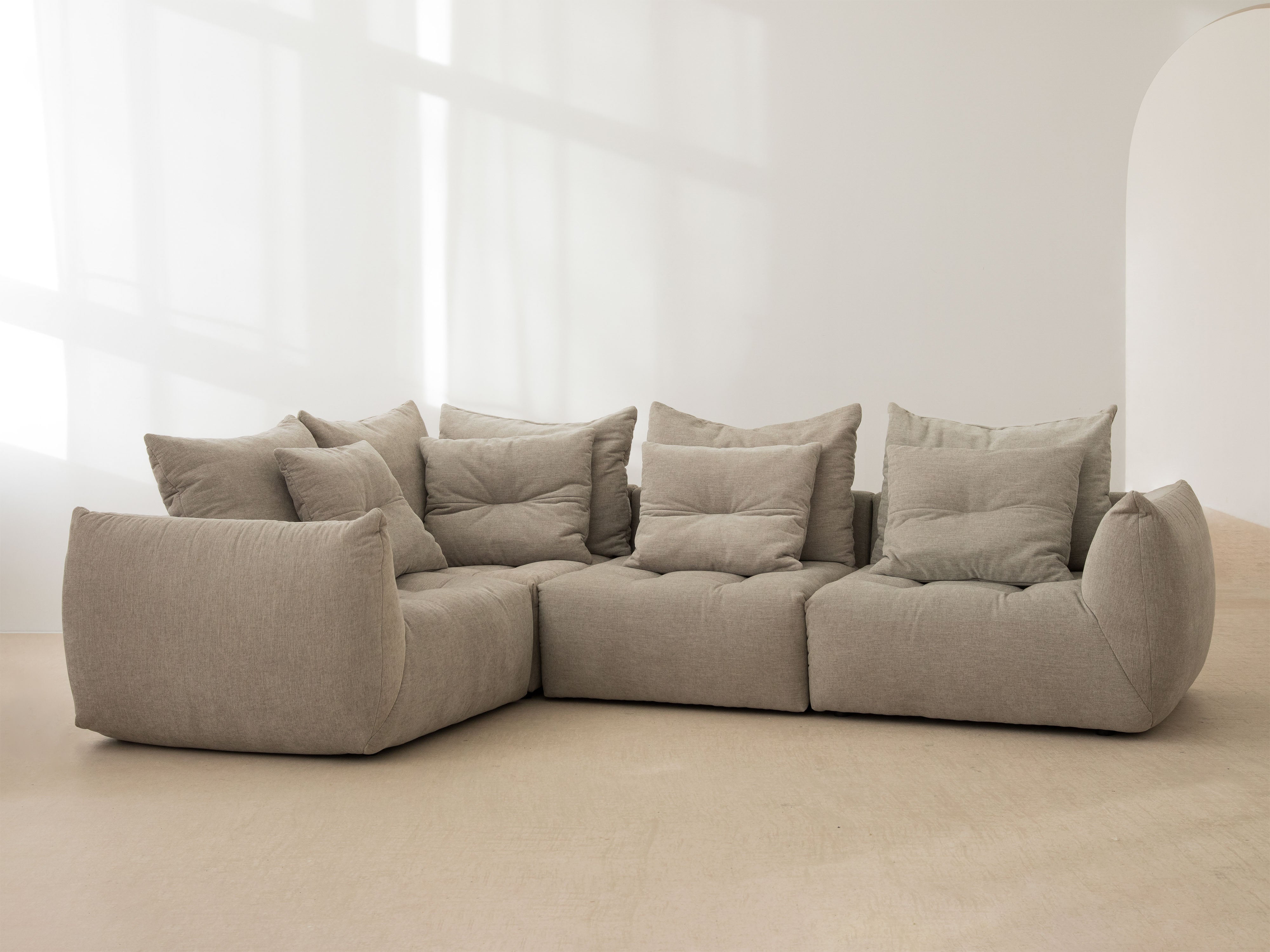 Velvet Modular Right Ecke Sofa, "Bloom", 3 Sitze, hellbraun, 316x216x95
In Europa gemacht