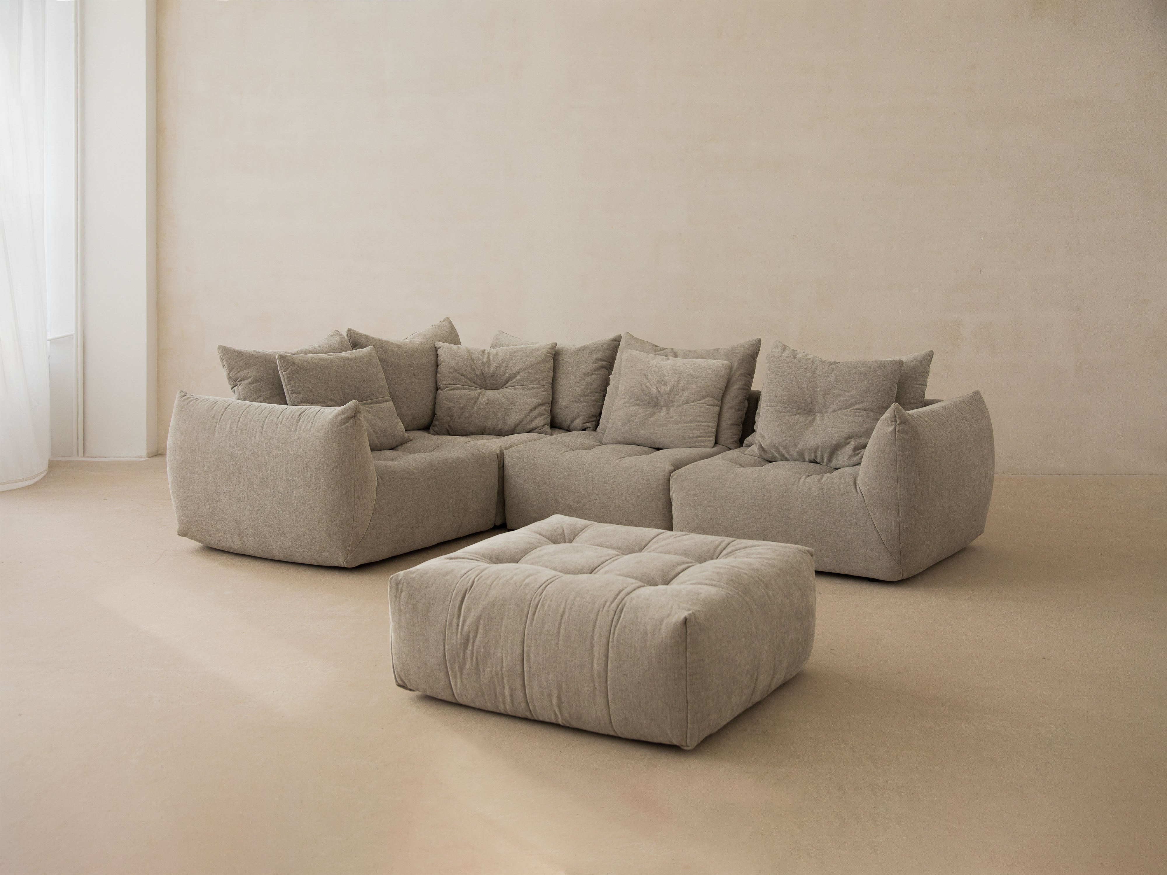 Velvet Modular Right Ecke Sofa, "Bloom", 3 Sitze, hellbraun, 316x216x95
In Europa gemacht