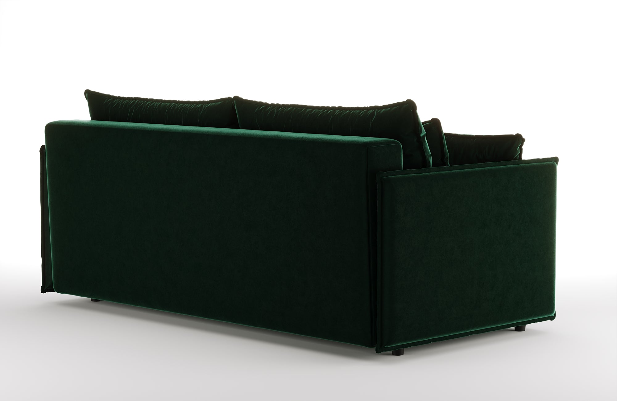 Velvet sofa with sleeping function FABIEN dark green
