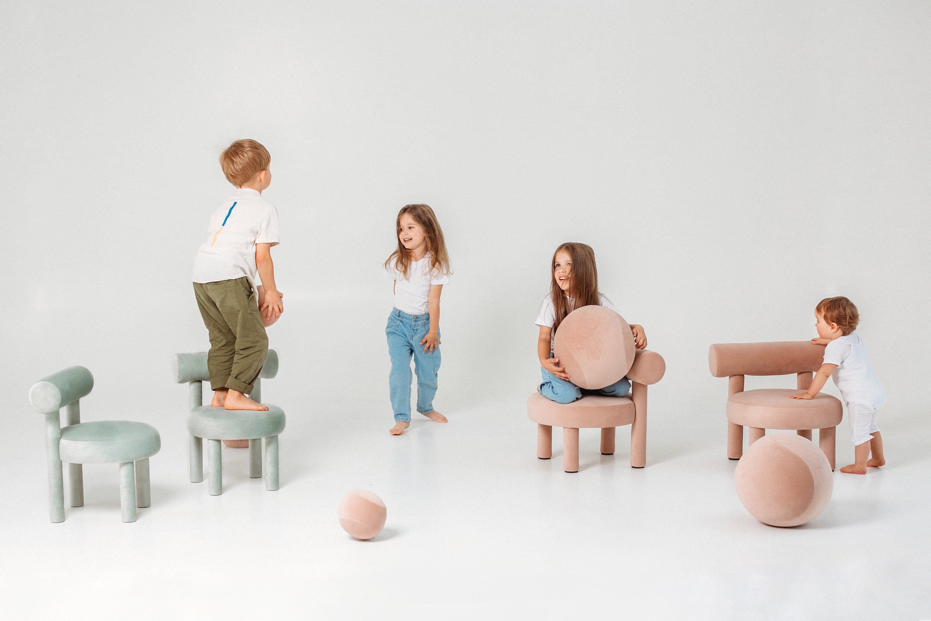 Kindersitzpuff BABY SPHERIC gepolstert