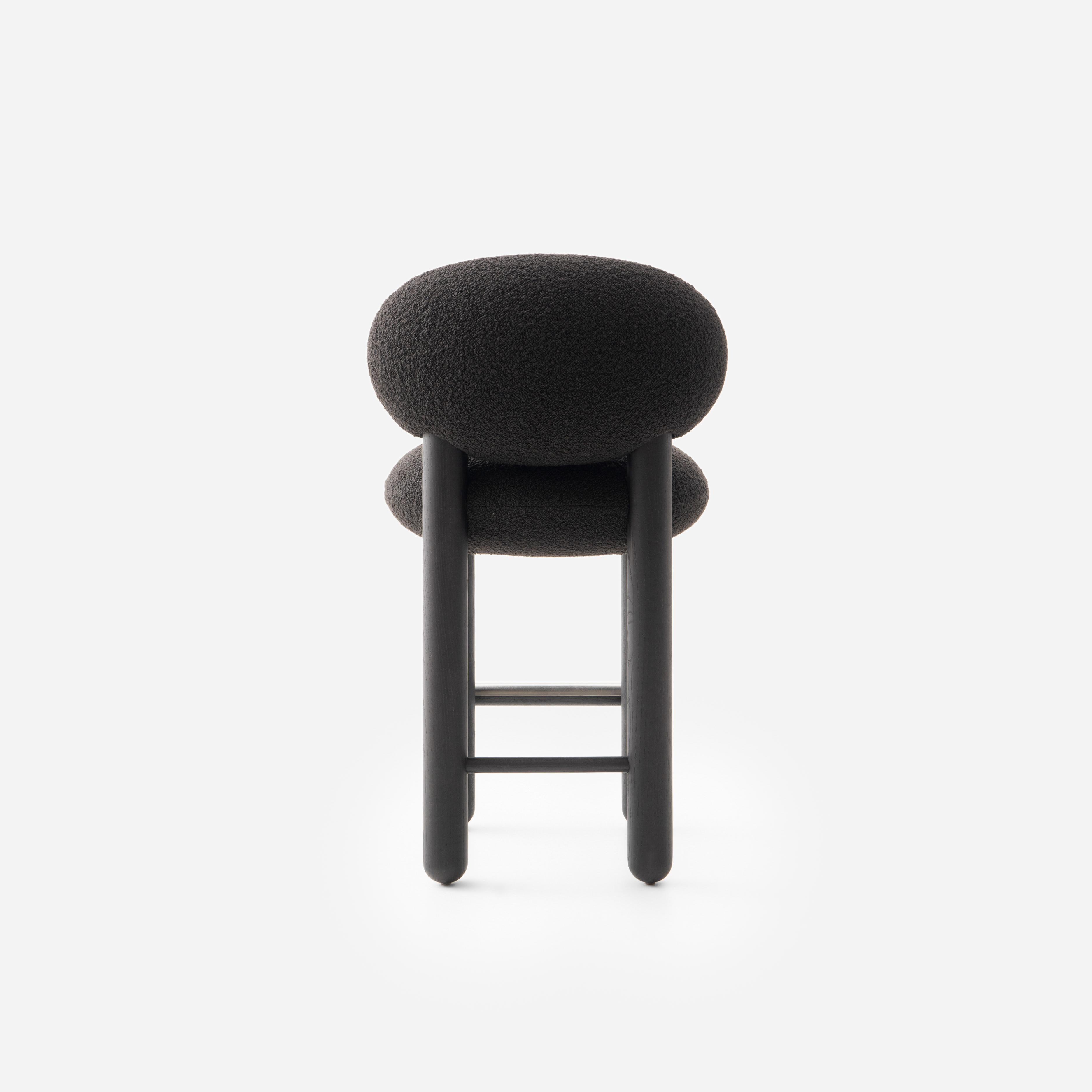 Barhocker FLOCK CS2 gepolstert mit Holzgestell