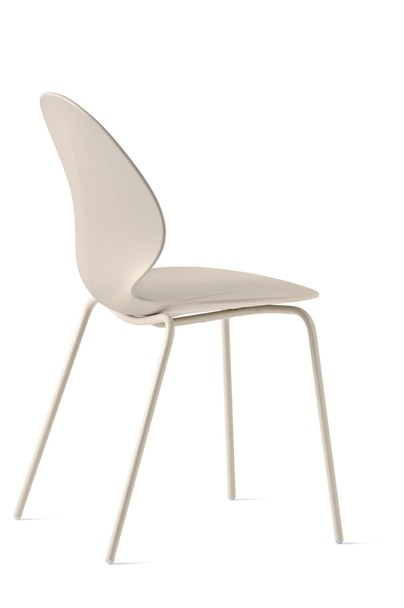 BASIL Chair with Cream Seat and Cream Metal Base