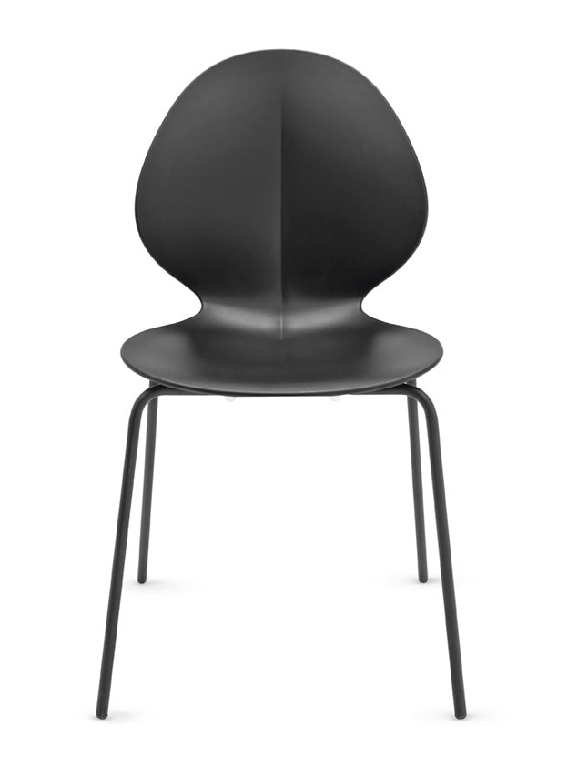 Stuhl BASIL mit grauem Sitz und grauem Metallgestell