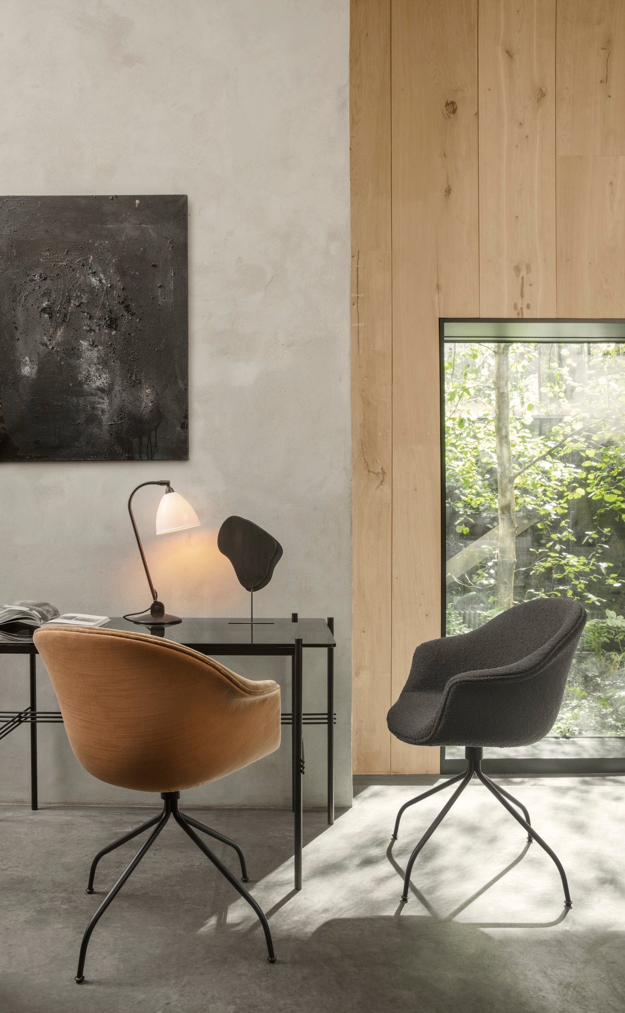 TS desk black marble with chrome base