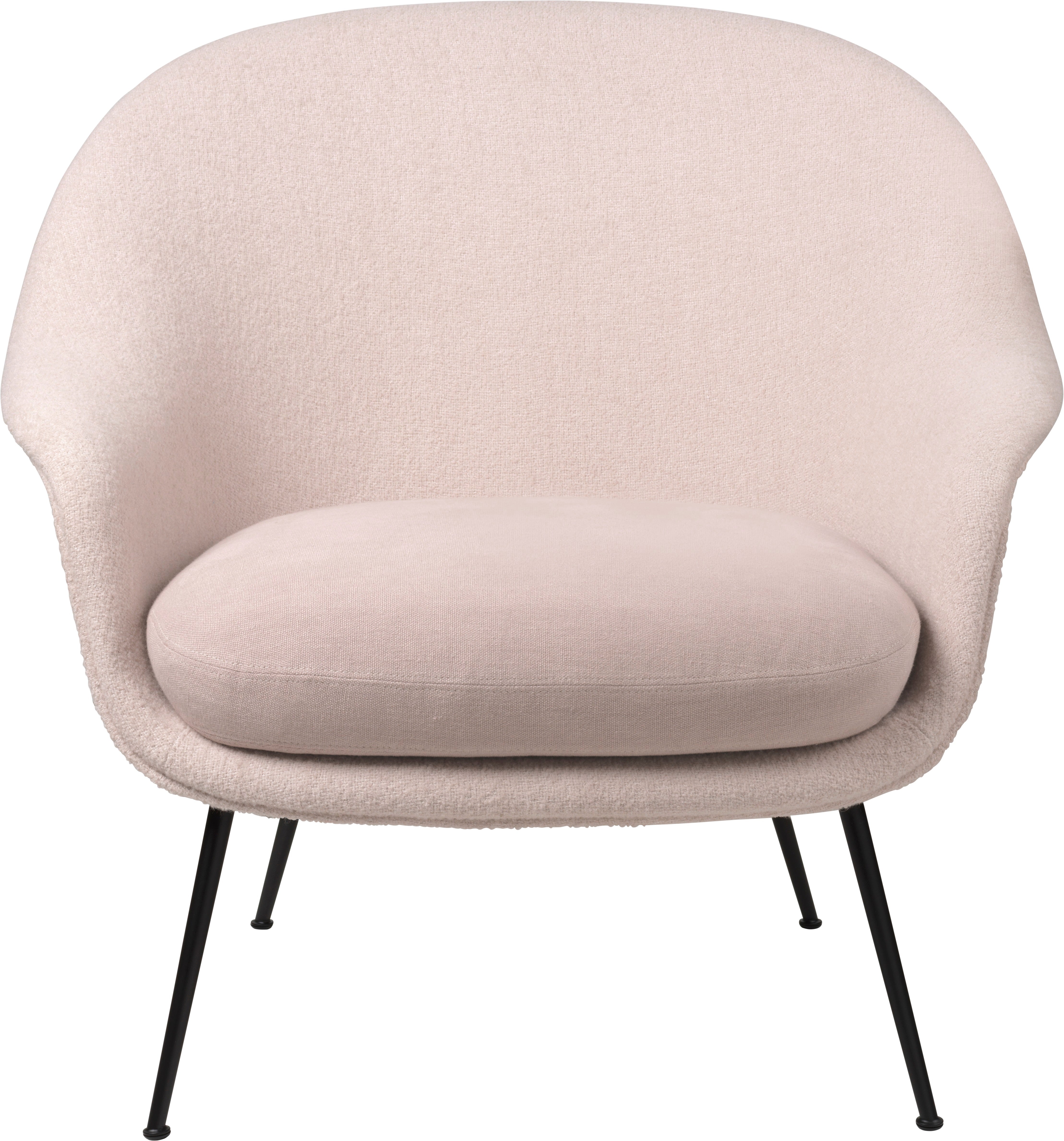 Upholstered BAT armchair with black base