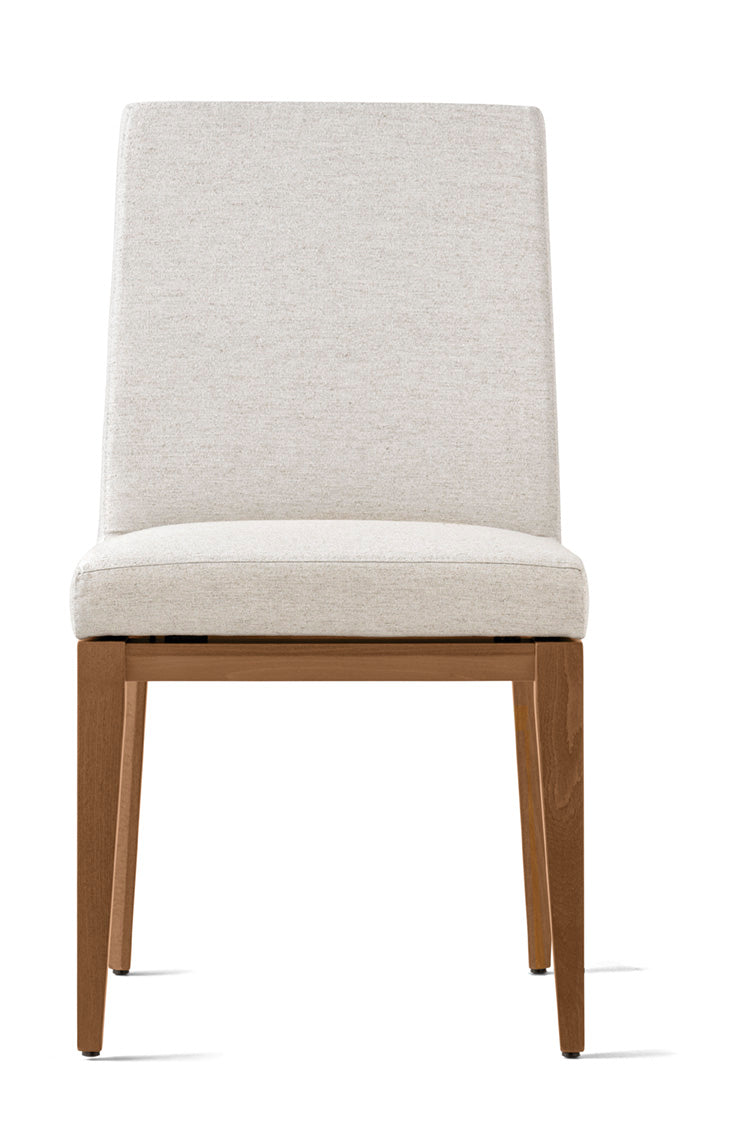 BESS LOW upholstered chair with walnut base