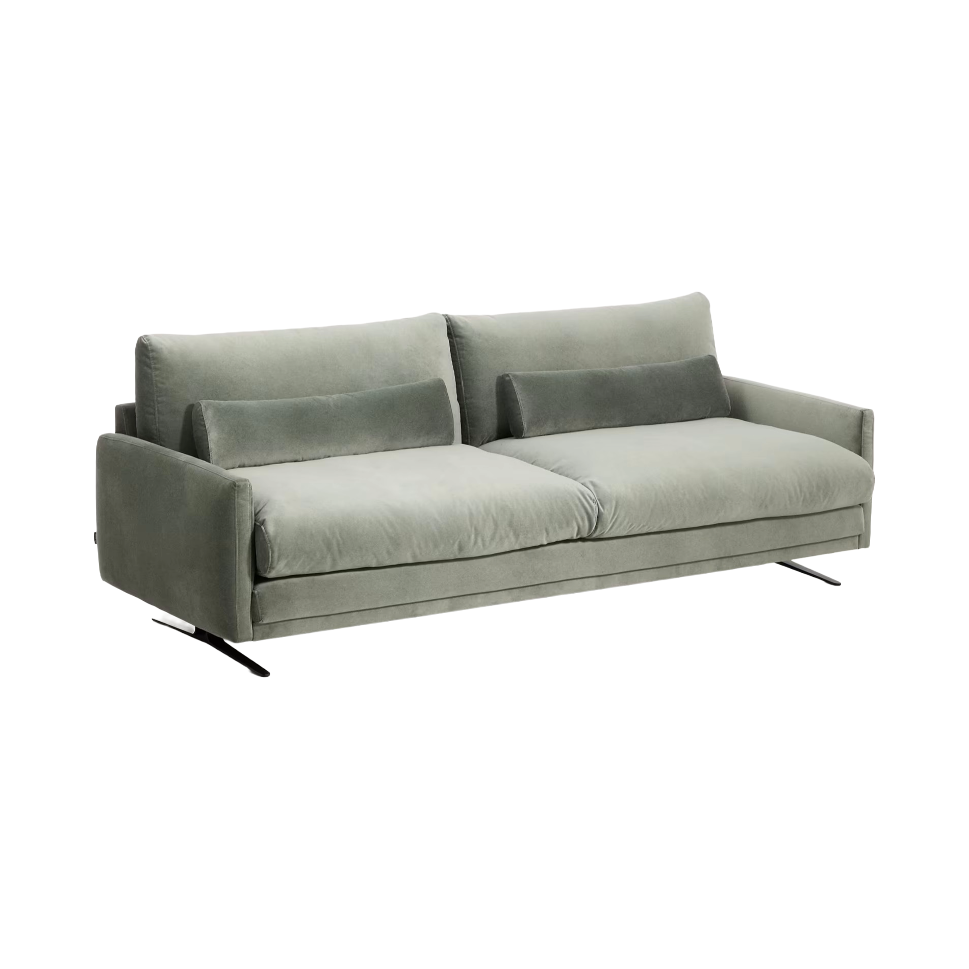 Sofa 3-Sitzer VELIRO grün mit schwarzem Gestell