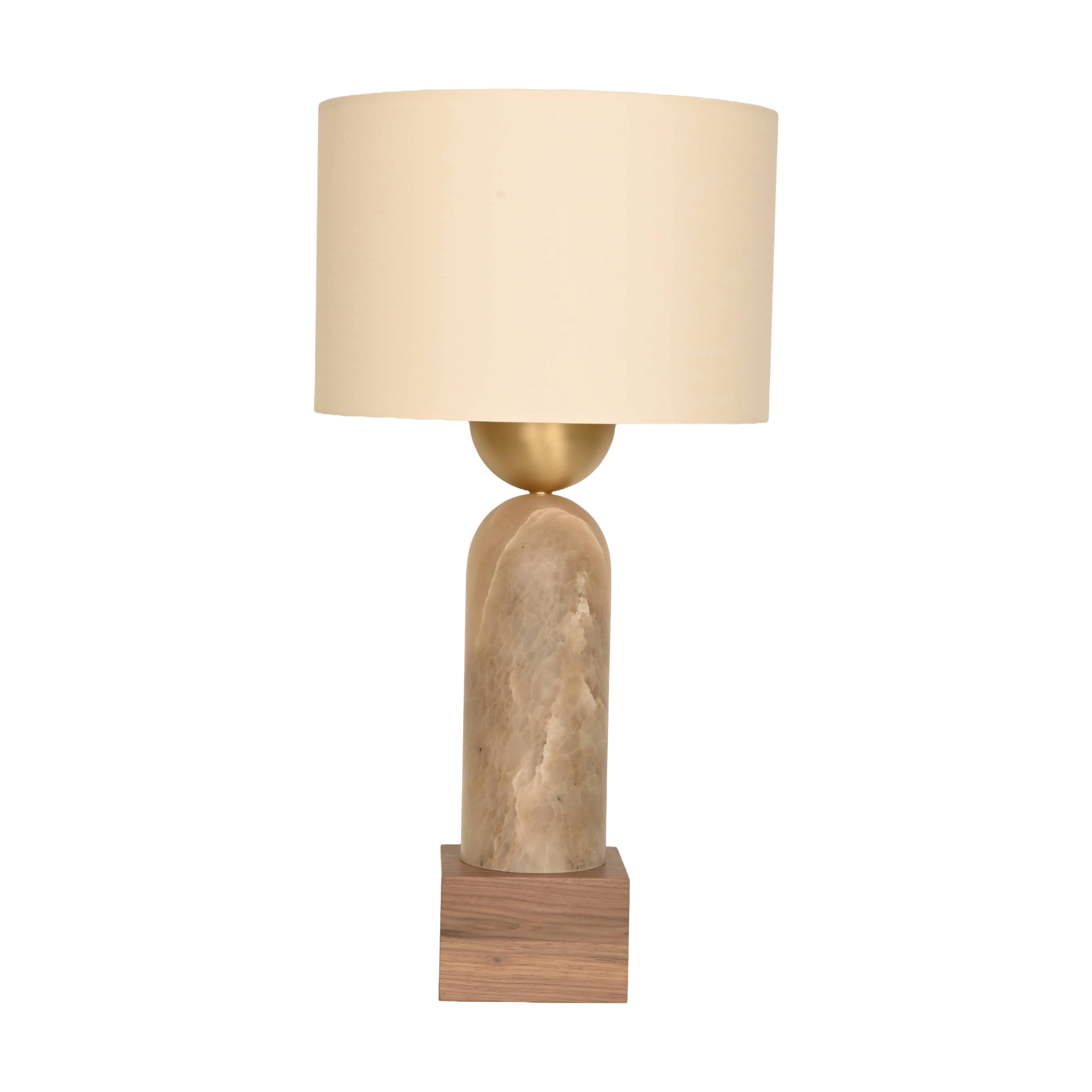 Tischlampe PEONA KELO dunkelbeige Alabaster