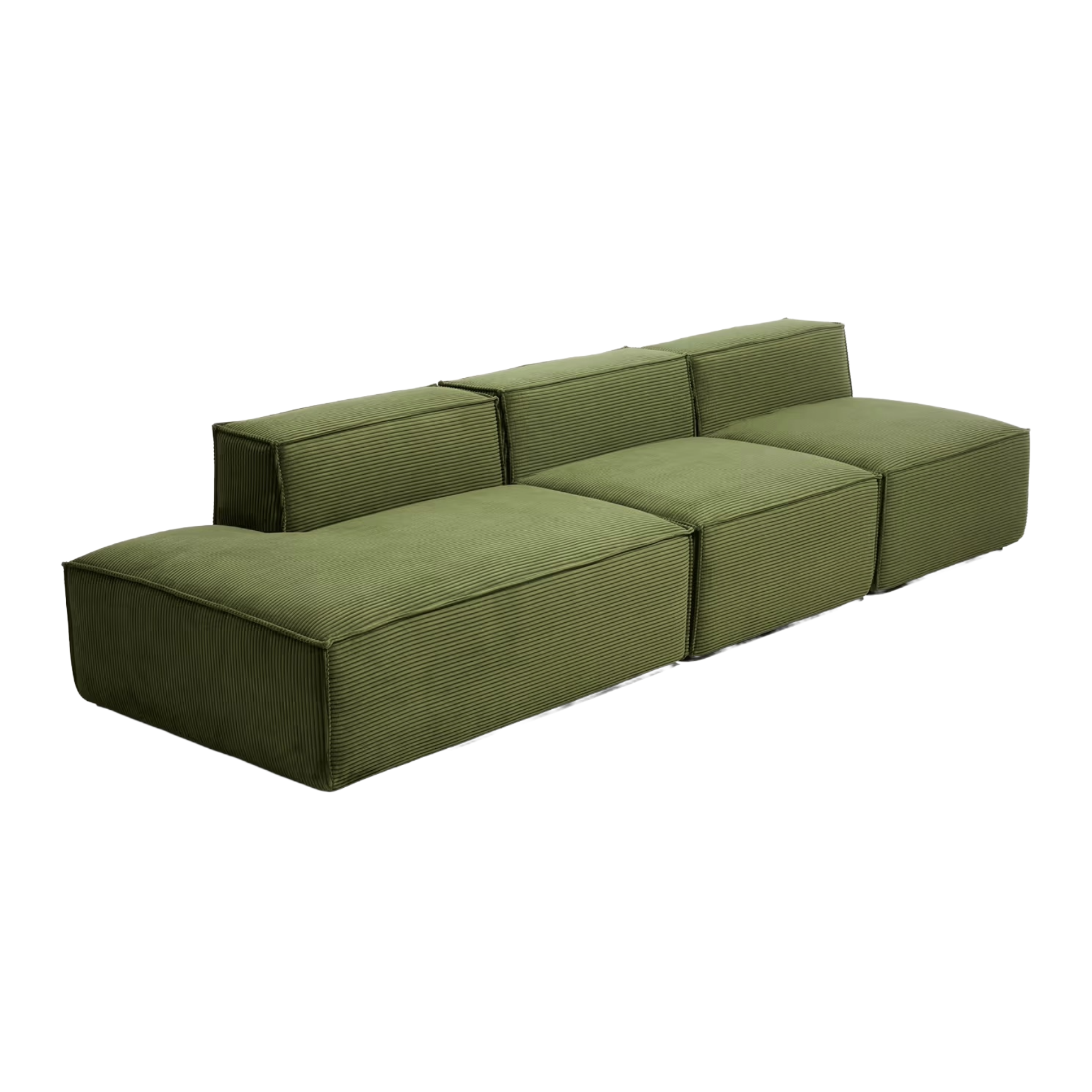 Sofa 3-osobowa lewostronna BLOK zielony sztruks