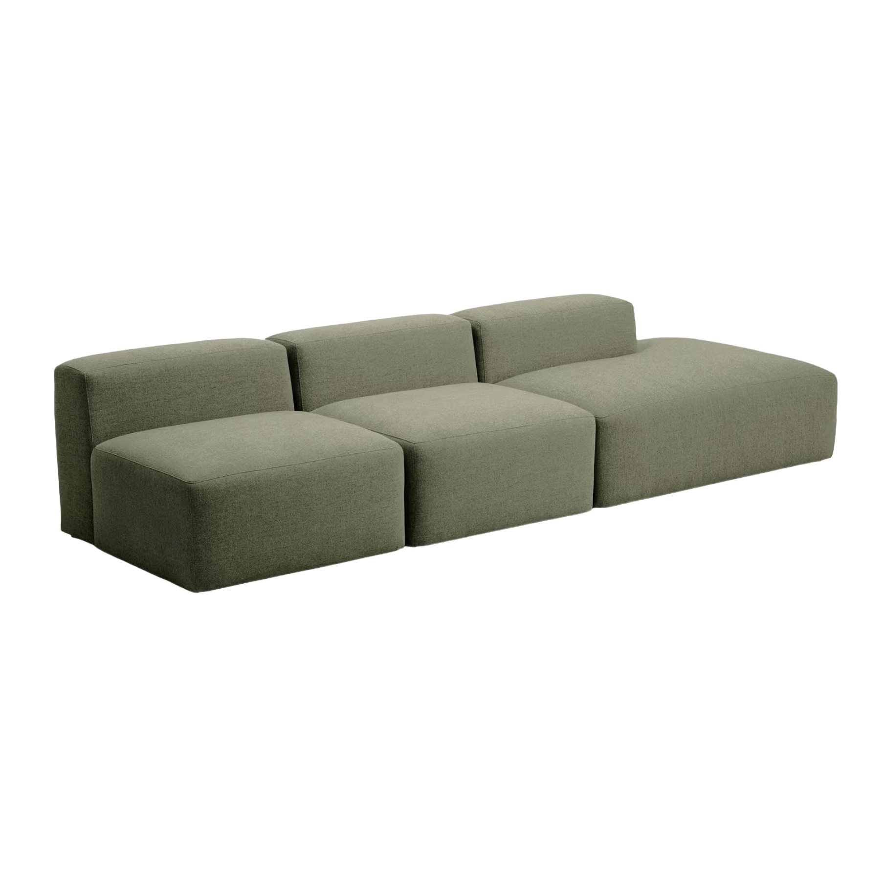 Sofa 3-osobowa prawostronna BLOK ciemnozielony szenil