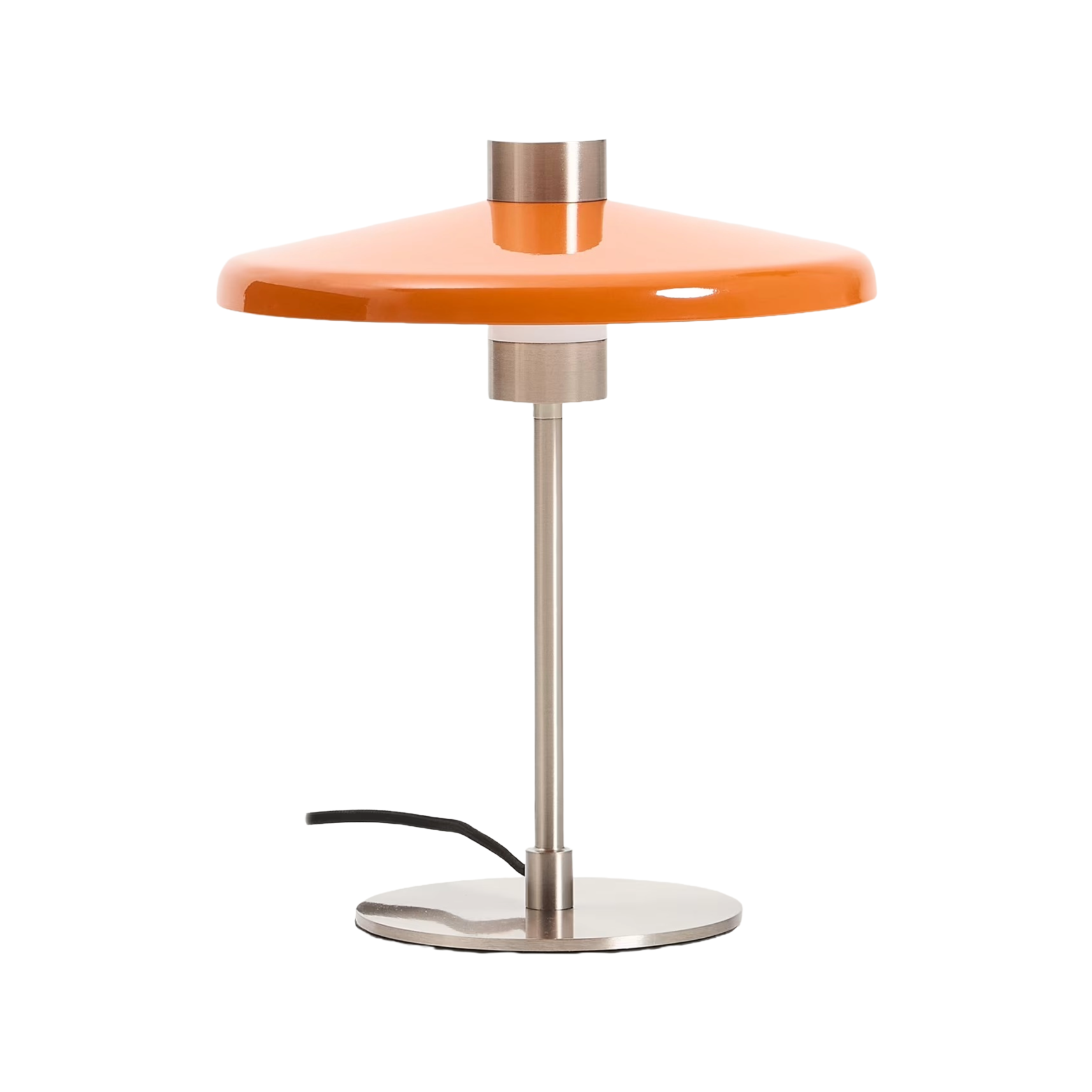 Tischlampe NUVIRA orange mit silbernem Fuß