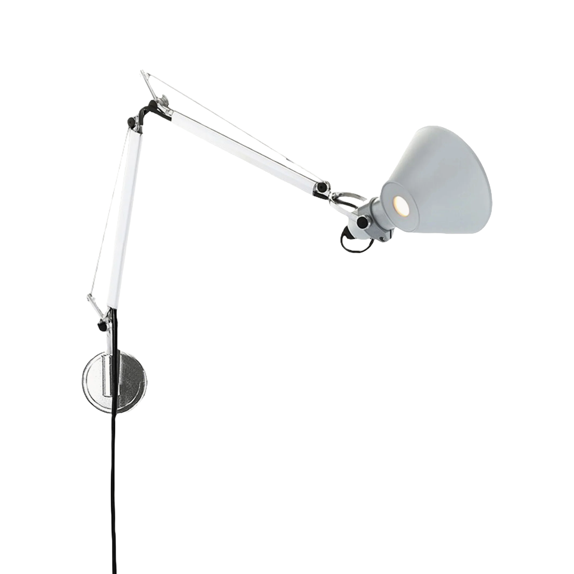 Verstellbare Wandleuchte mit Arm TOLOMEO MICRO mattes Aluminium