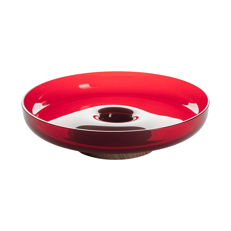 BONTA red tray with wooden base