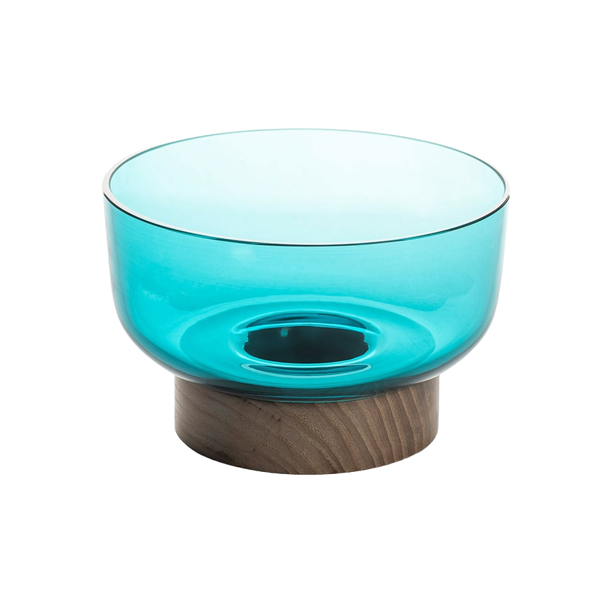 Misa BONTA turquoise with wooden base