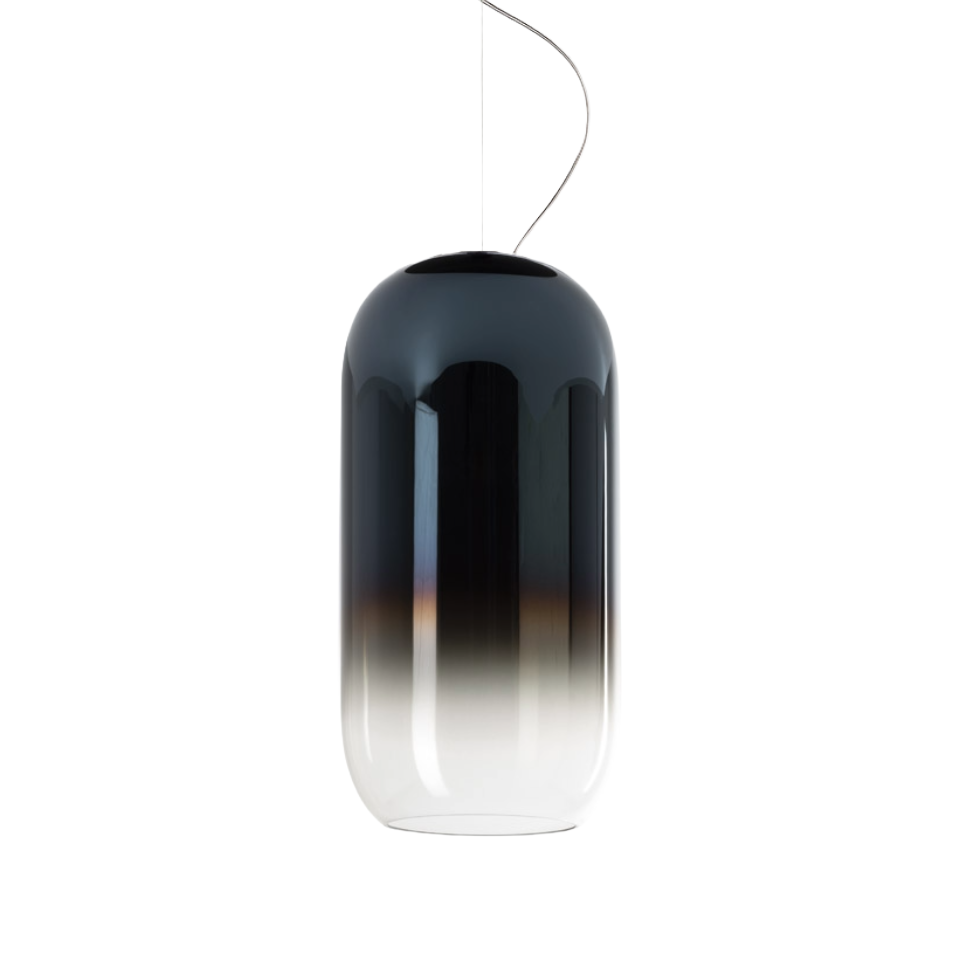 Pendelleuchte GOPLE blau mit silbernem Finish