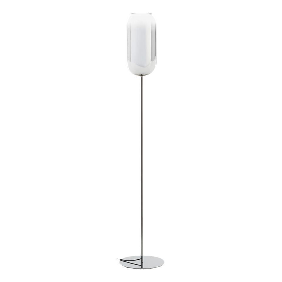 Stehlampe GOPLE silber mit silbernem Fuß