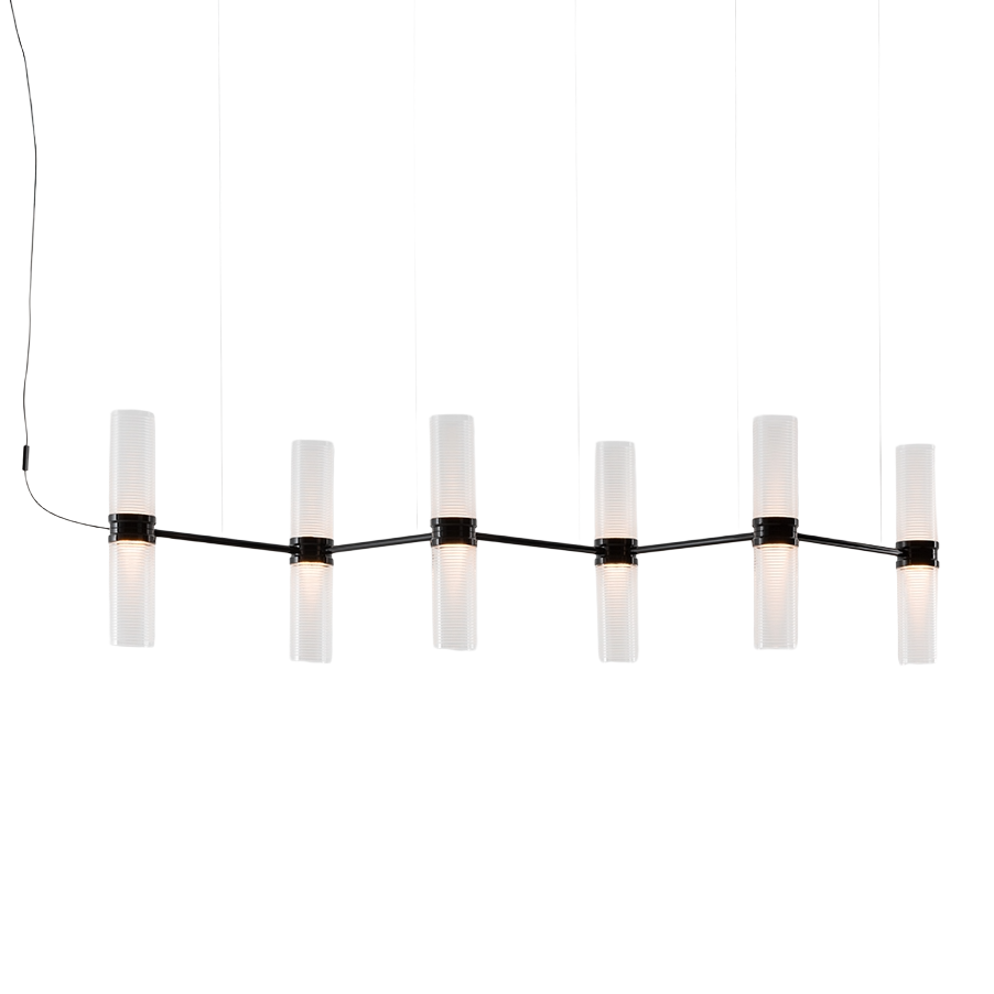 ZEPHYR LINEAR pendant lamp transparent with black finish