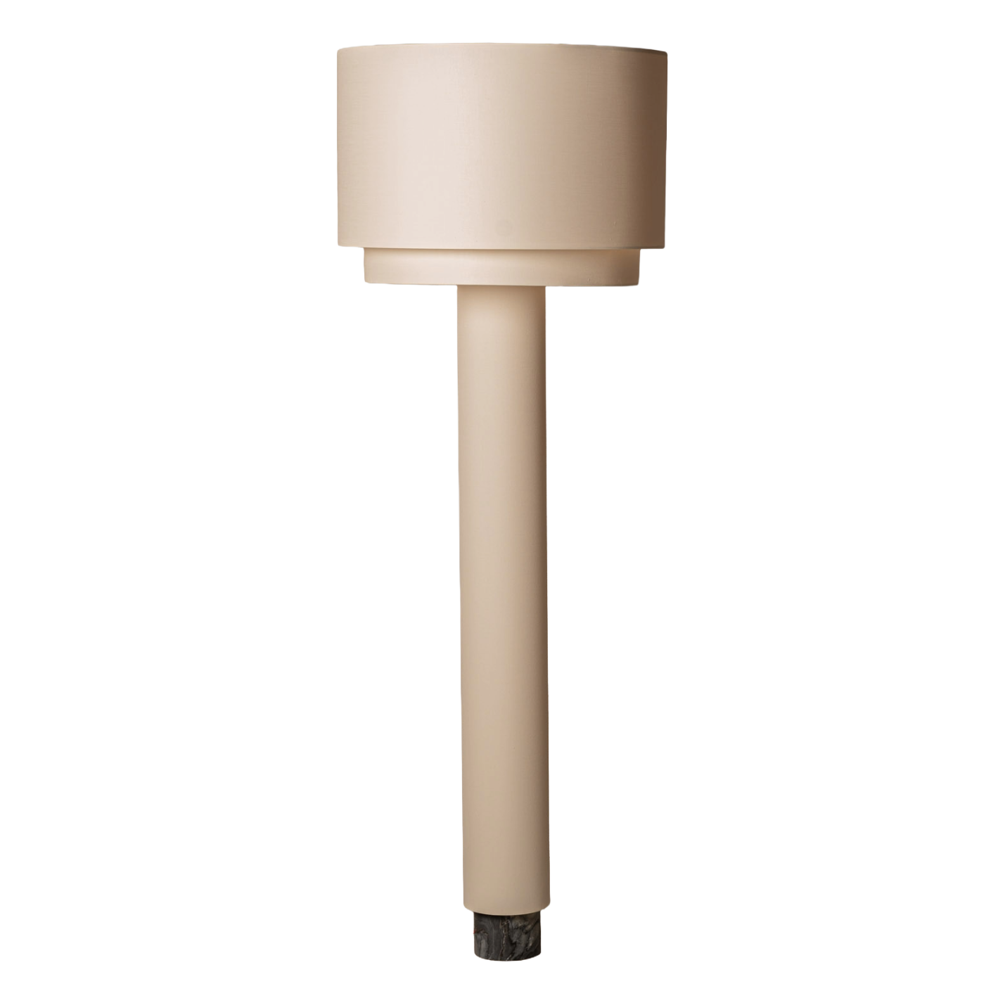 KOLUMNO Beige Floor Lamp with Black Marble