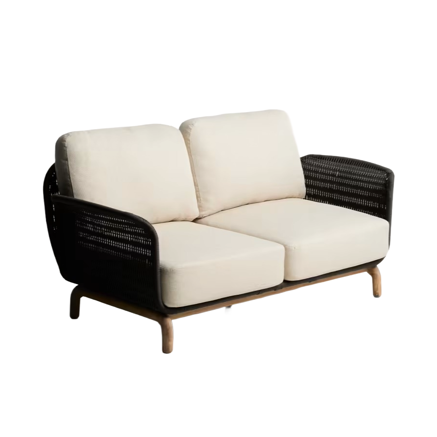 Garten-Sofa 2-sitzig ALIPA beige mit Schwarz