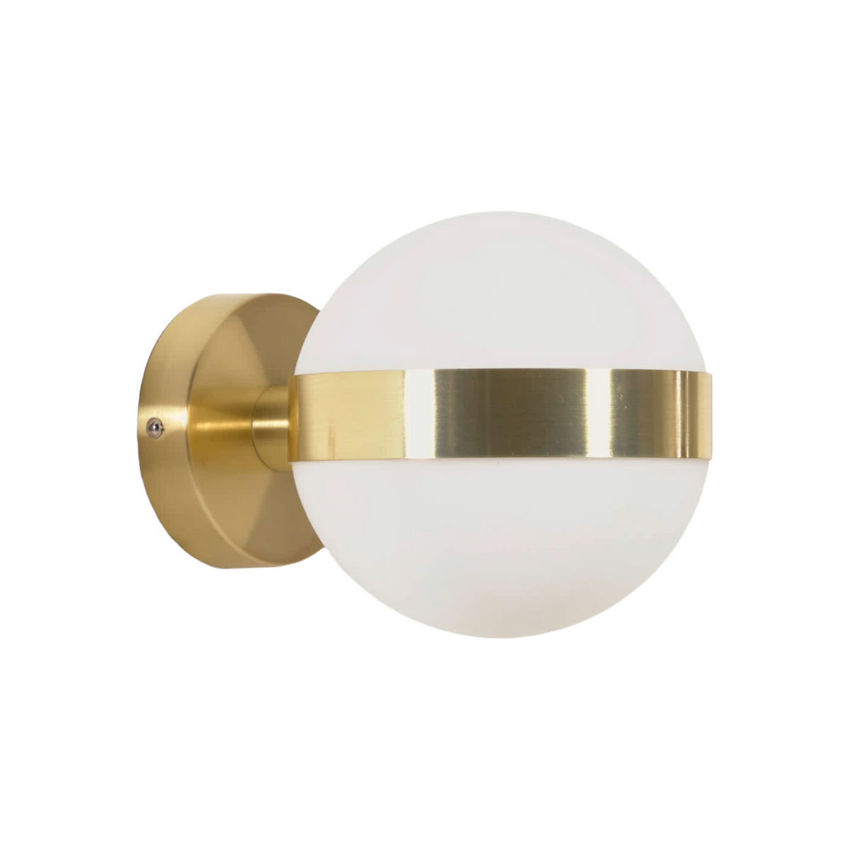 Wandleuchte ANASOL milchiges Glas mit goldenem Finish