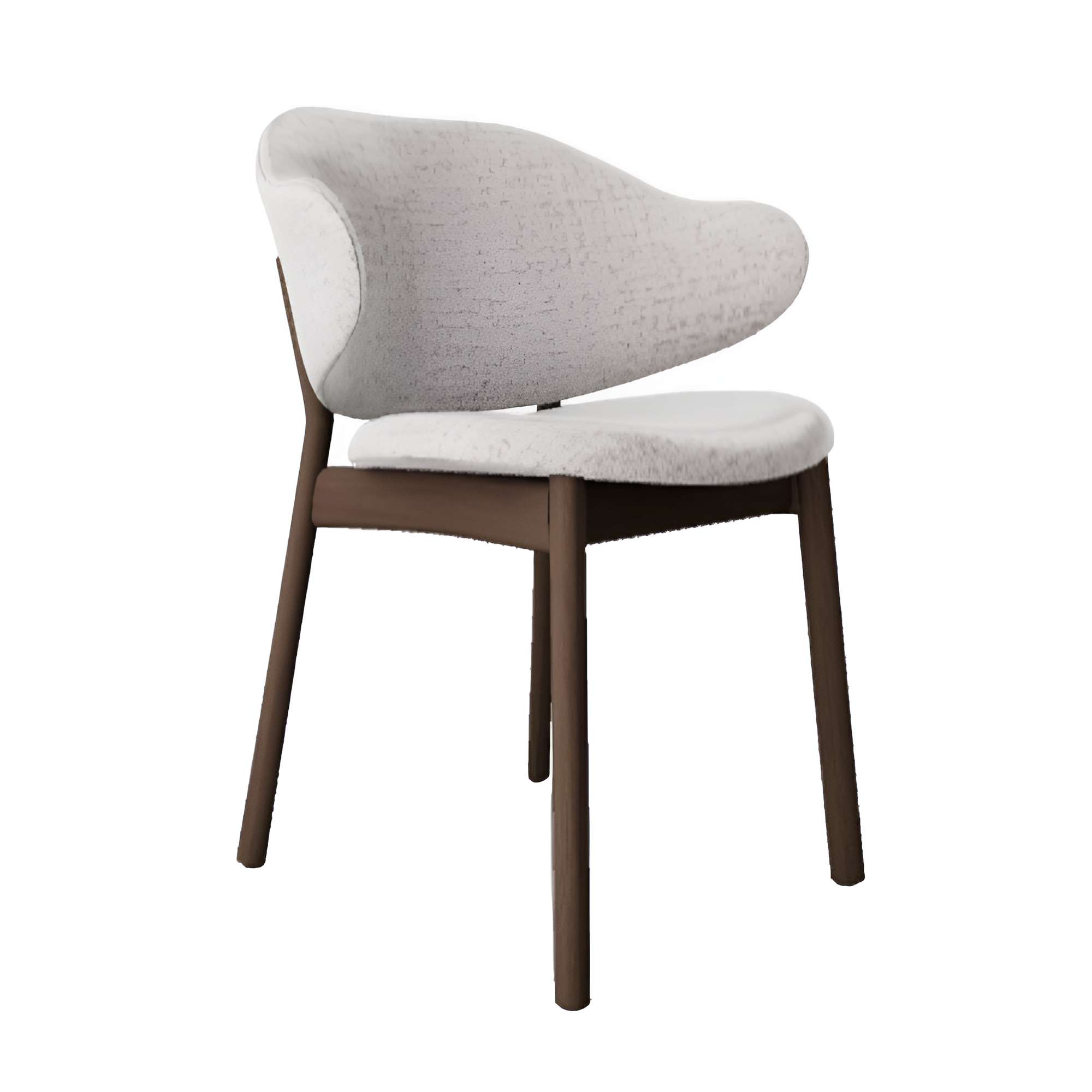 HOLLY upholstered chair with a dark wooden base
