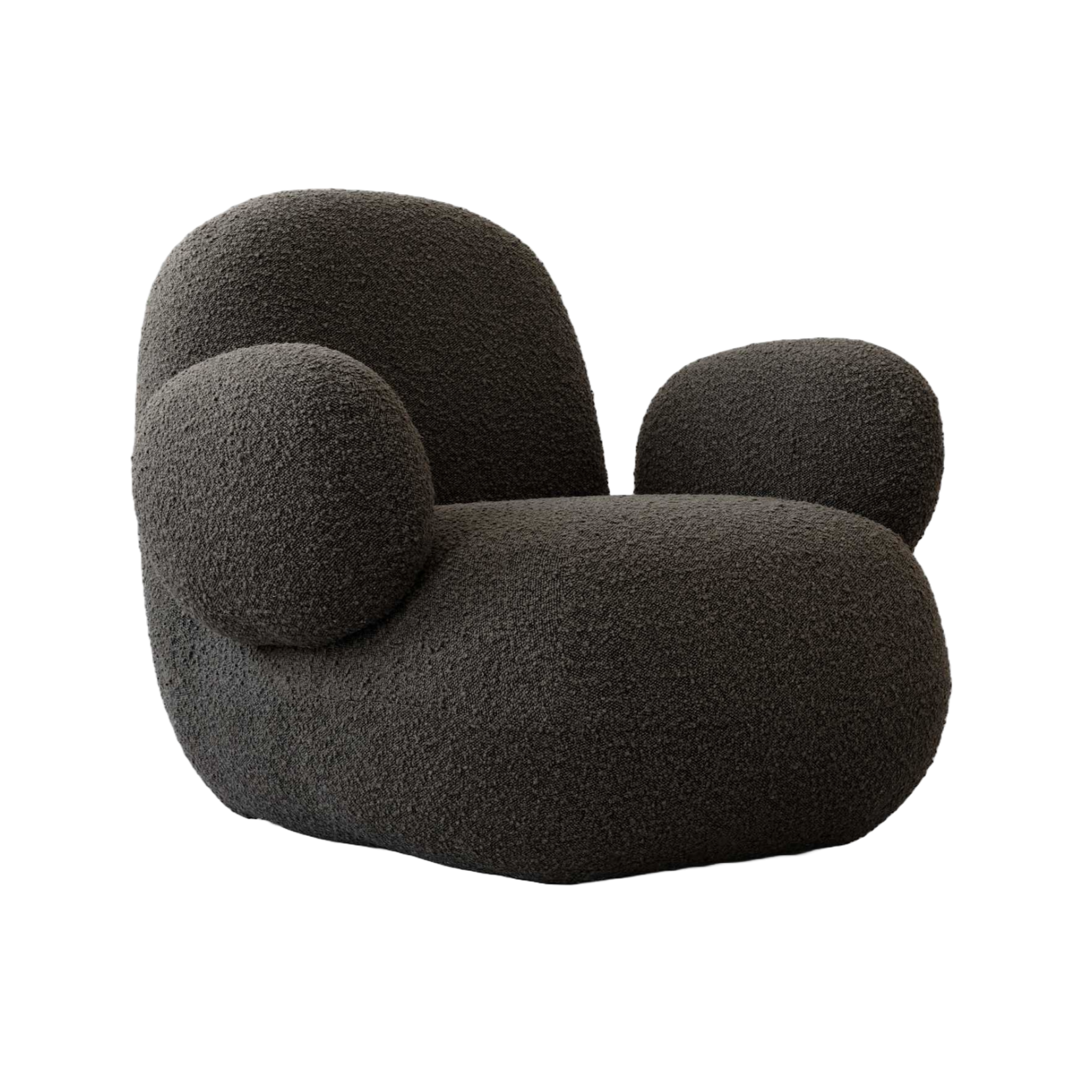 TOE FLAT Sessel graubraunes Bouclé