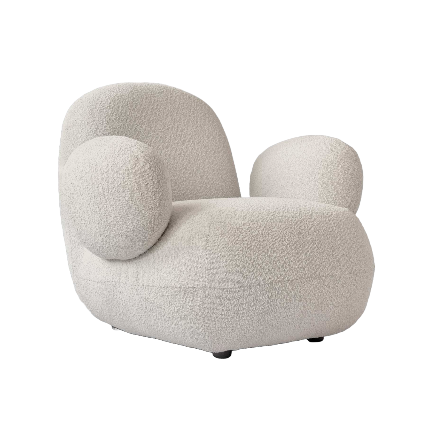 TOE FLAT Sessel aus weißem Bouclé