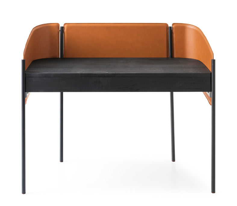 BIBLIO black desk with cognac