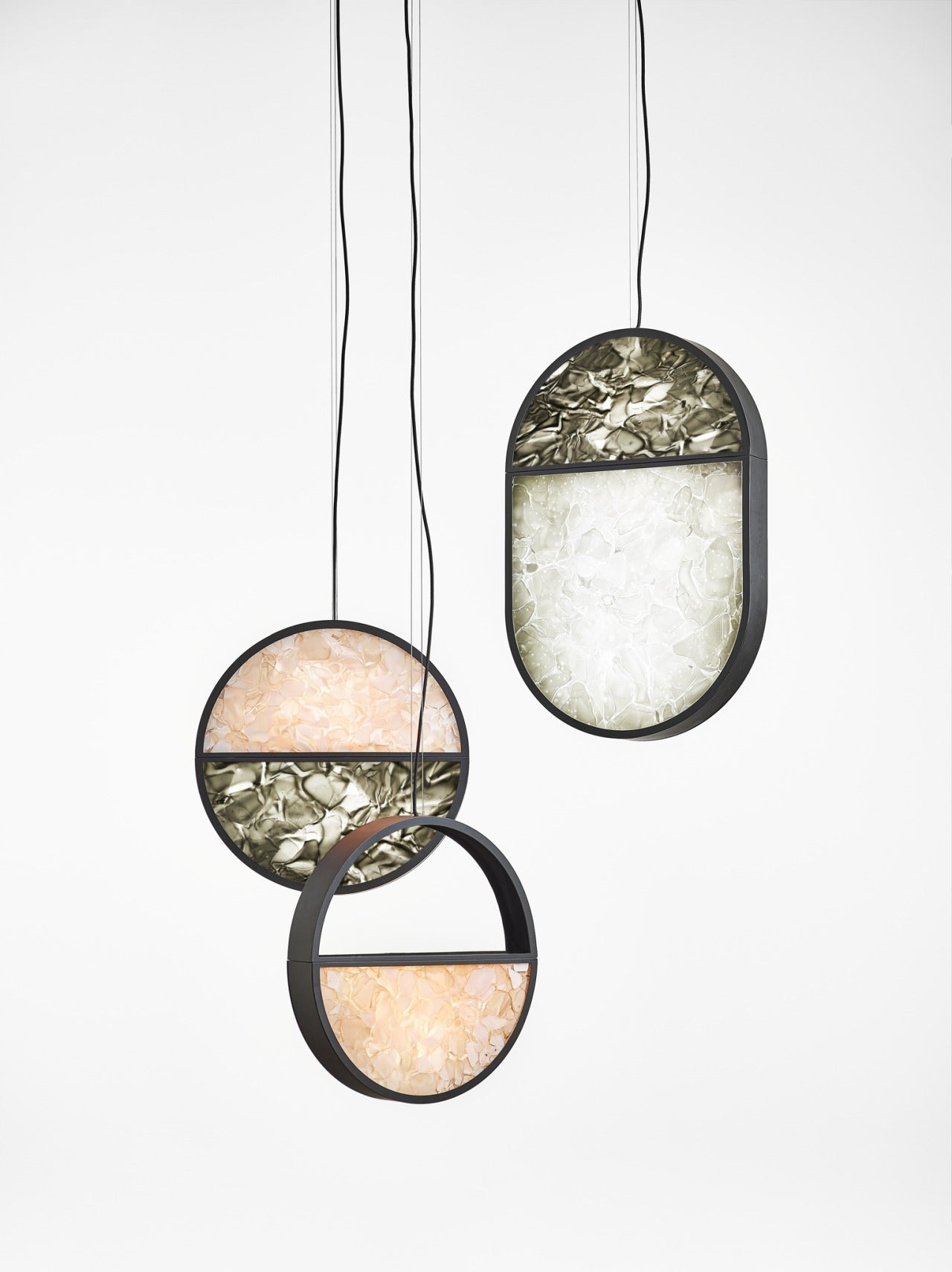 Hanging lamp geometric shiny glass brokisglass