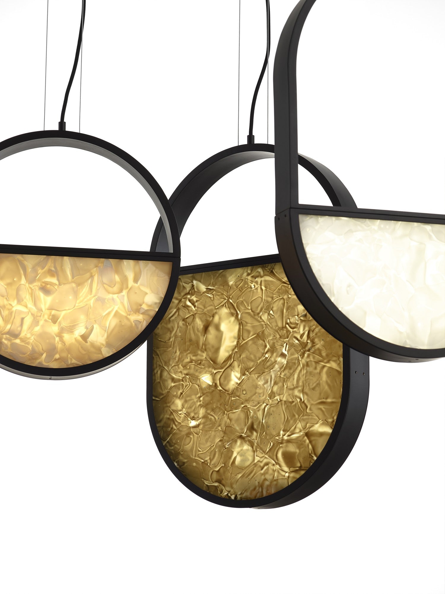 Hängende Lampe Geometrische ovale 1/3 Glas glänzende Brokisglass