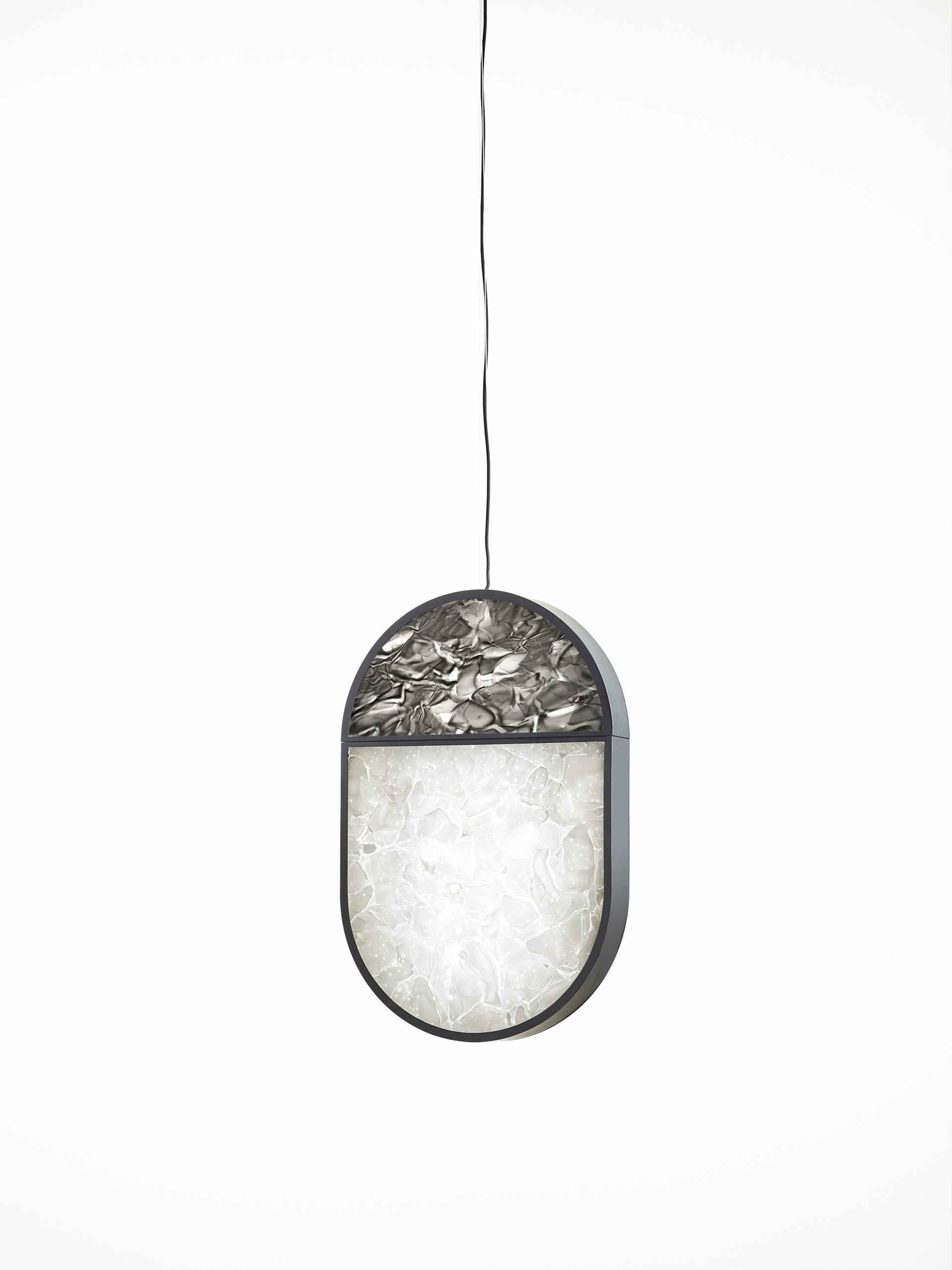 Hängende Lampe Geometrische ovale 1/3 Glas glänzende Brokisglass