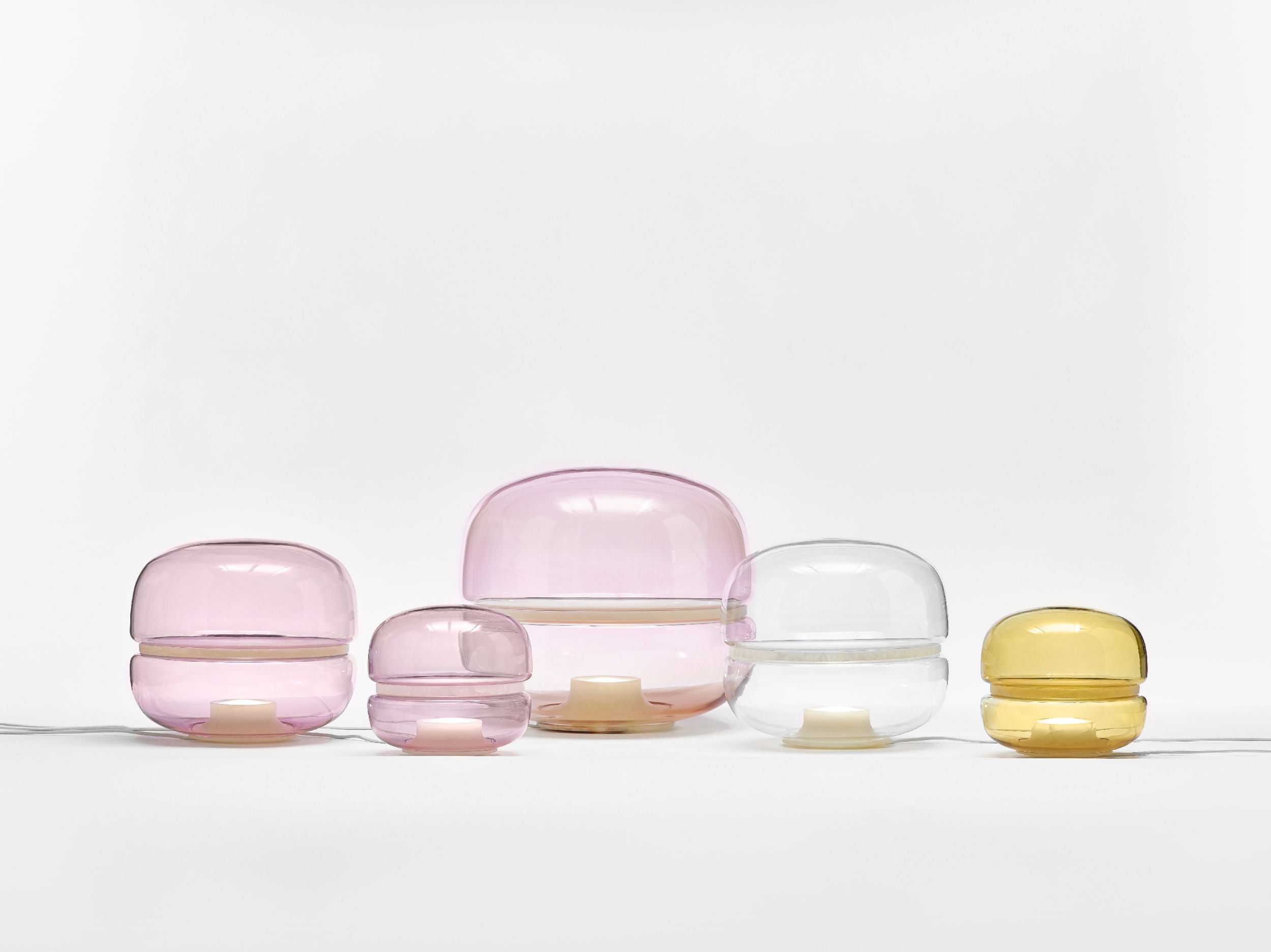 Macaron M table lamp inflatable glass with onyx