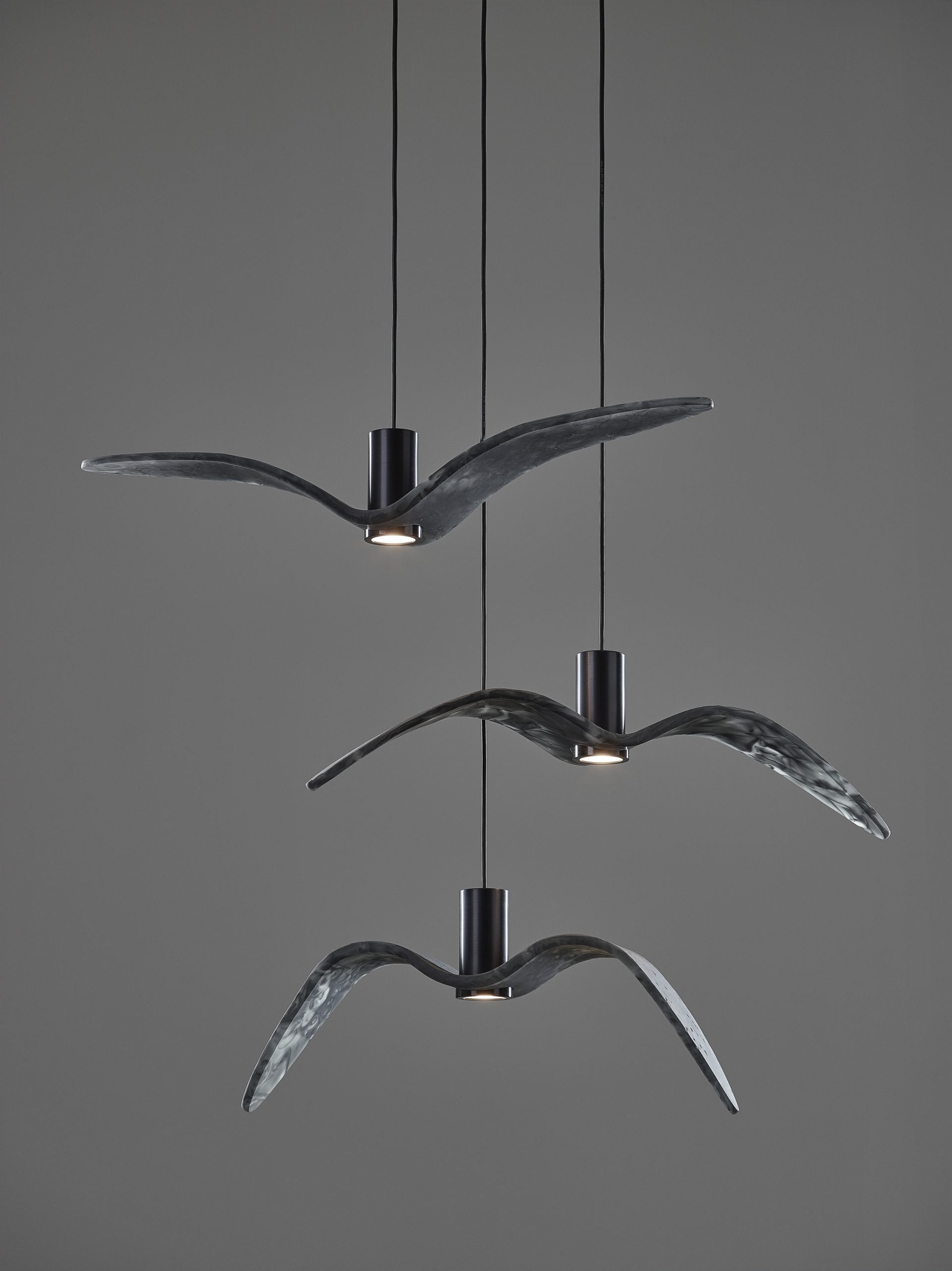 Äußere Hanglampen Nacht Vögel Außenglas