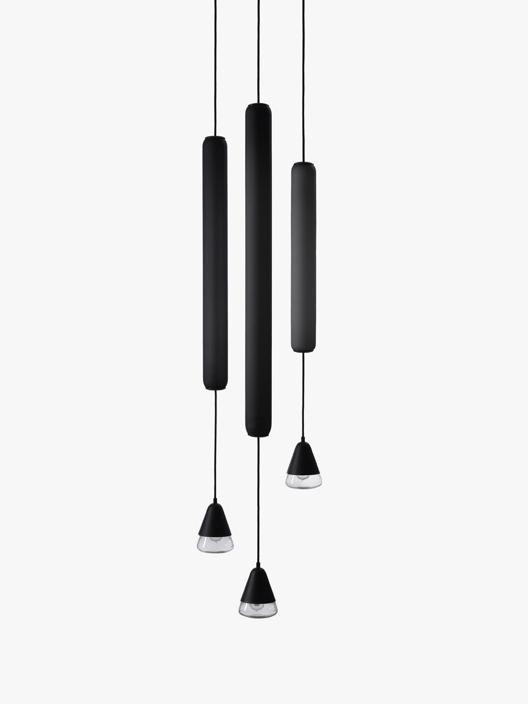Puro Single hanging lamp - vertical matt glass