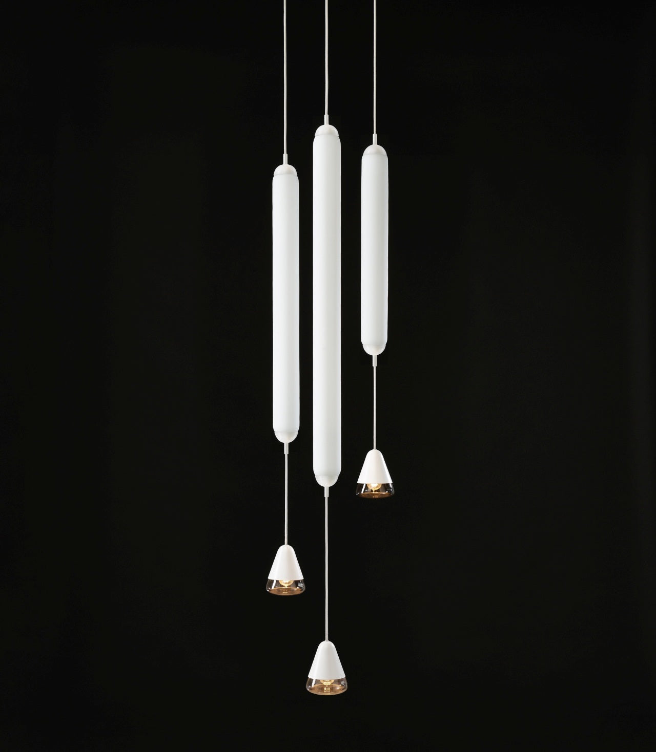 Puro Single hanging lamp - vertical matt glass