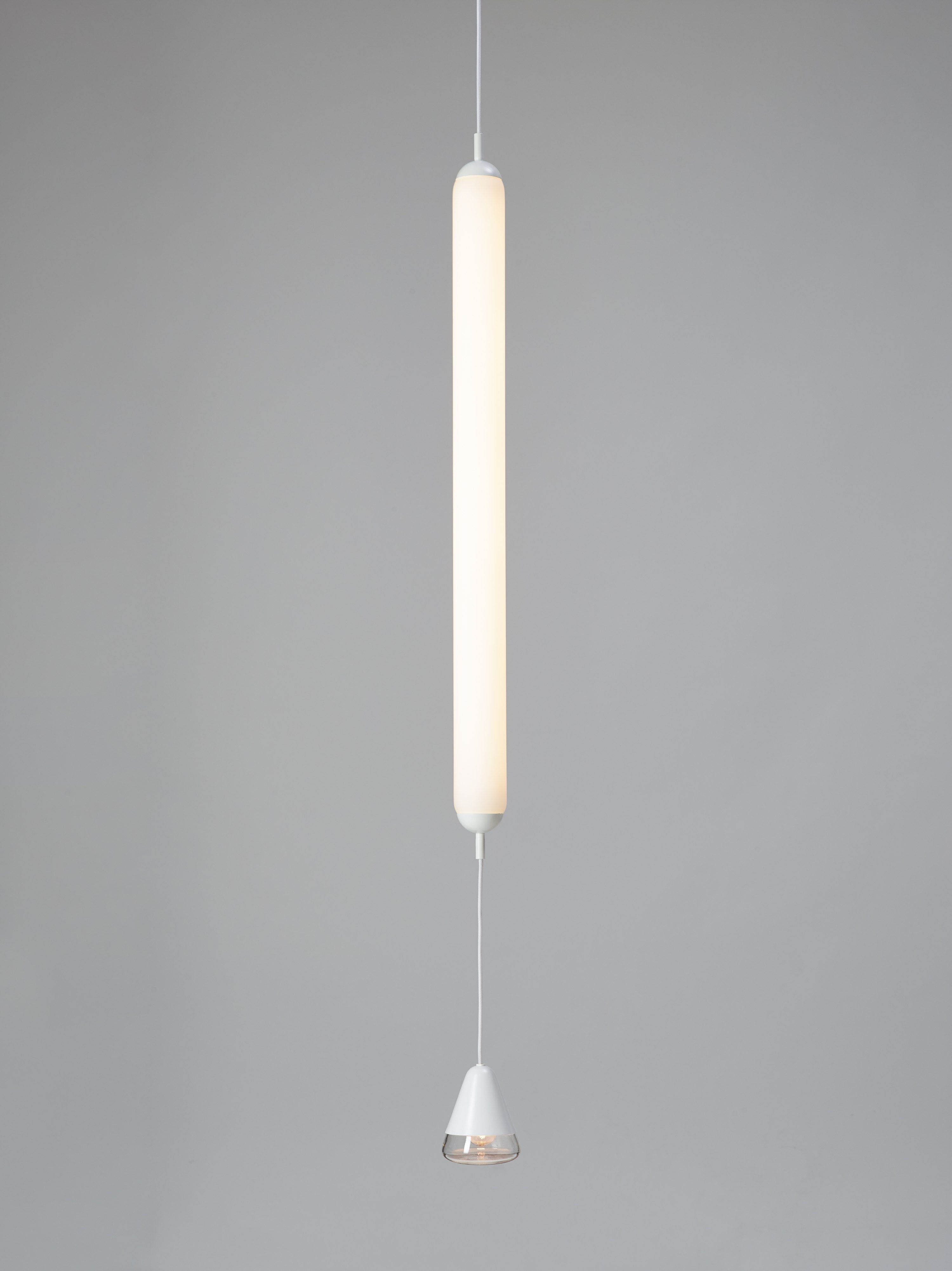 Puro Single hanging lamp - vertical matt glass