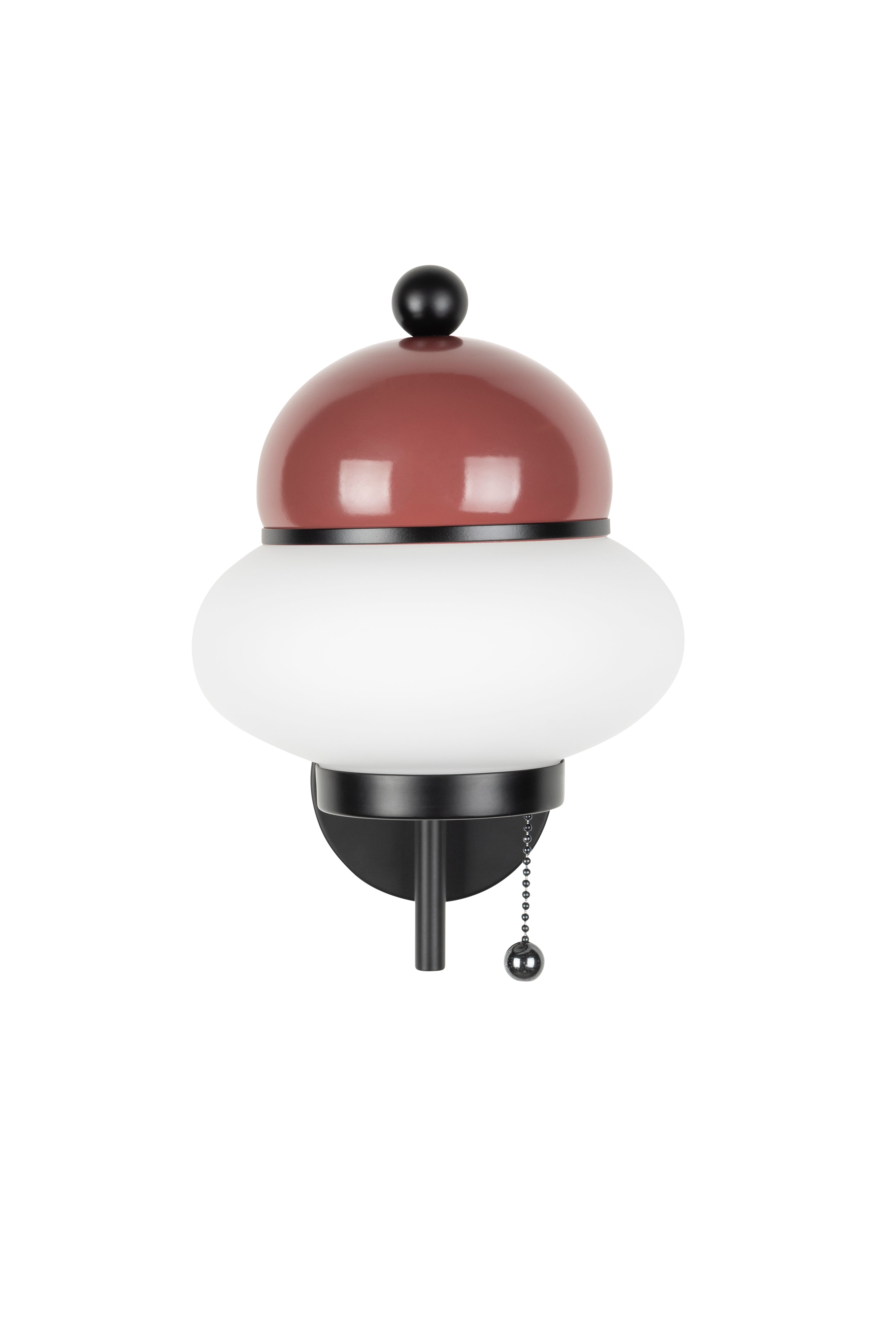 Wandleuchte BUMBLE in Bordeaux mit schwarzem Finish