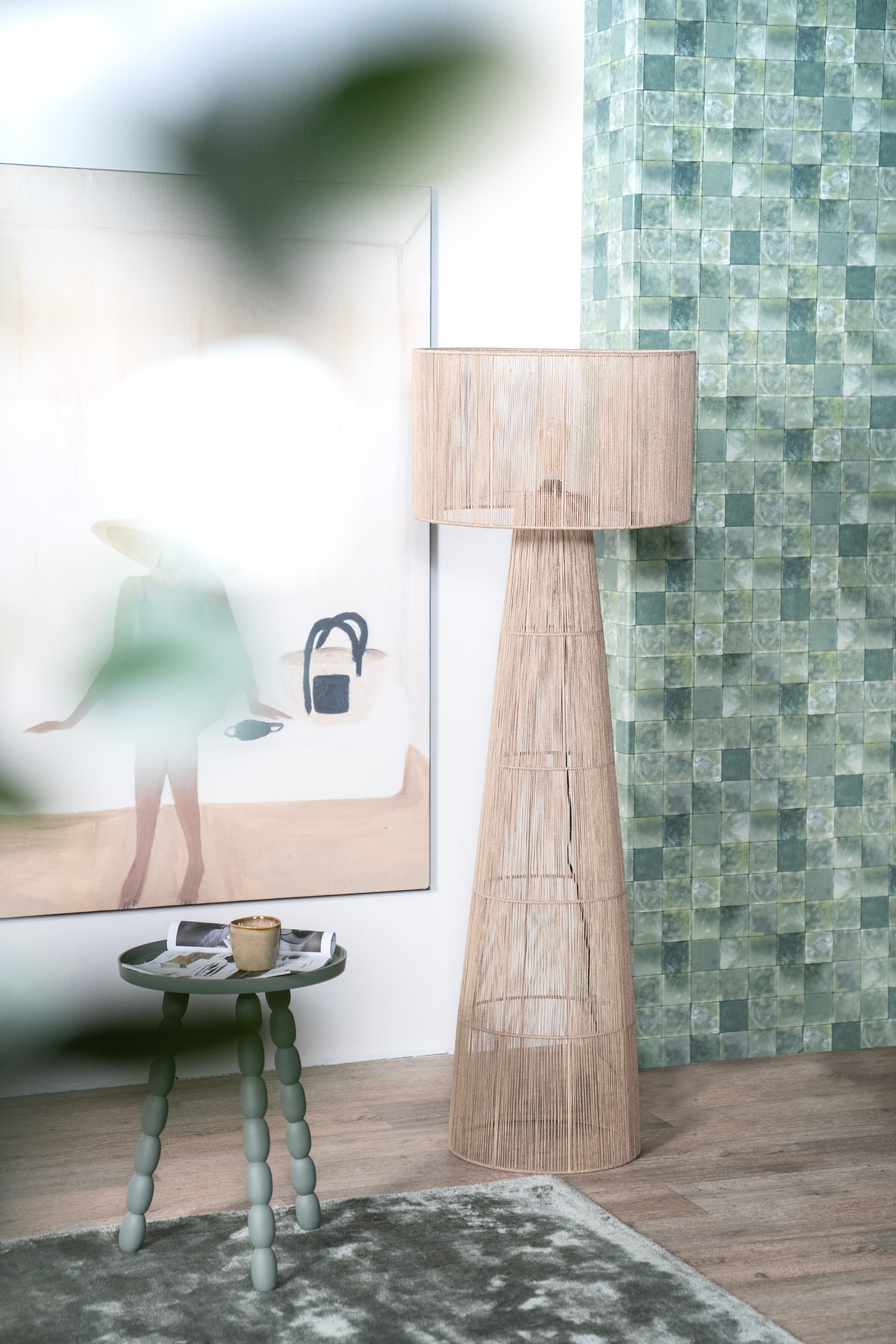 OSHU jute floor lamp