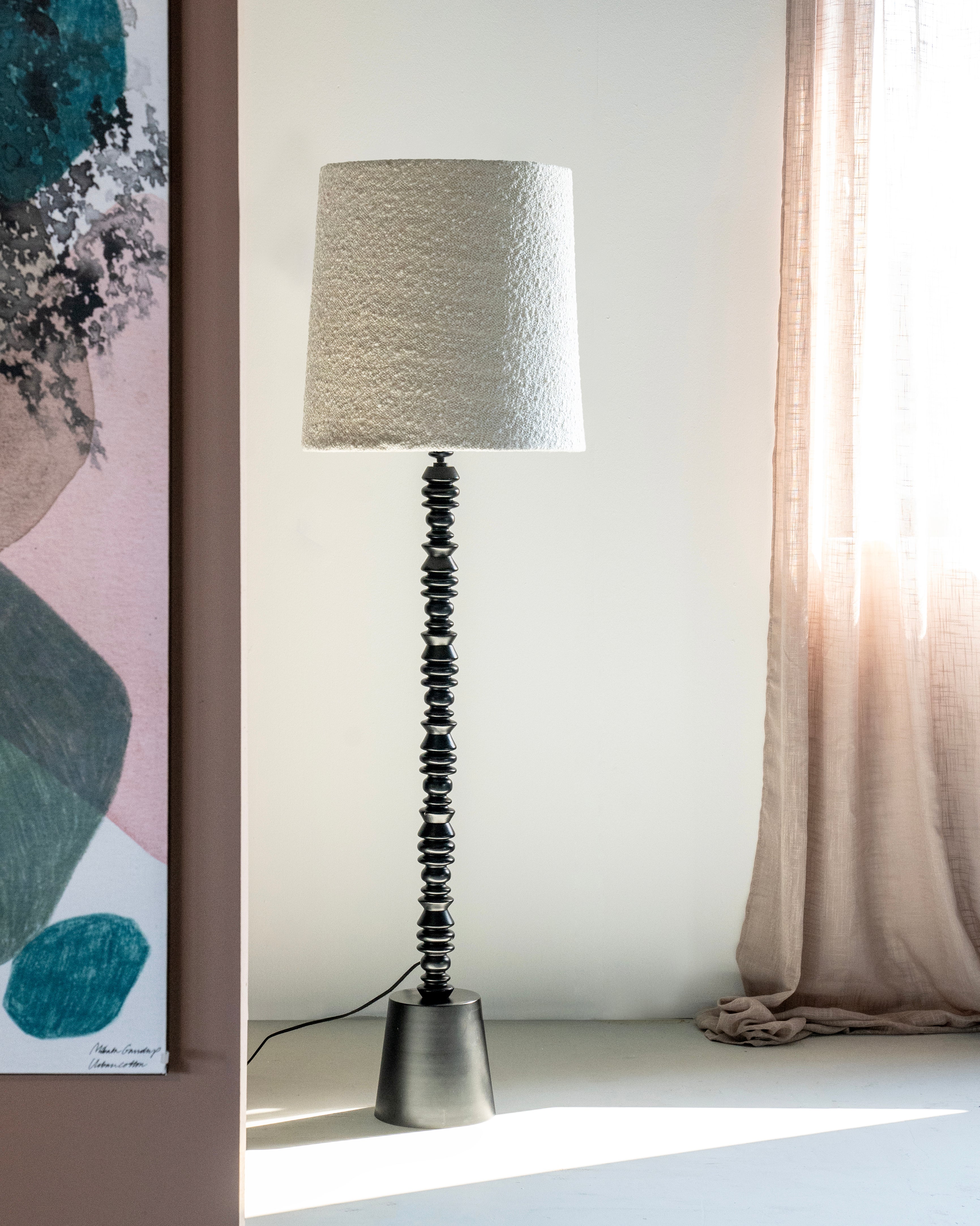 PULSE floor lamp light beige with black base