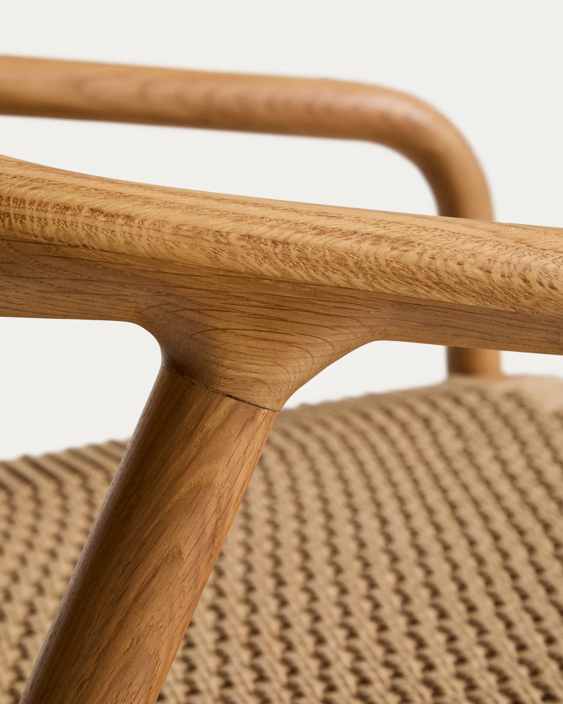 Sessel DERILE beige mit Holzgestell