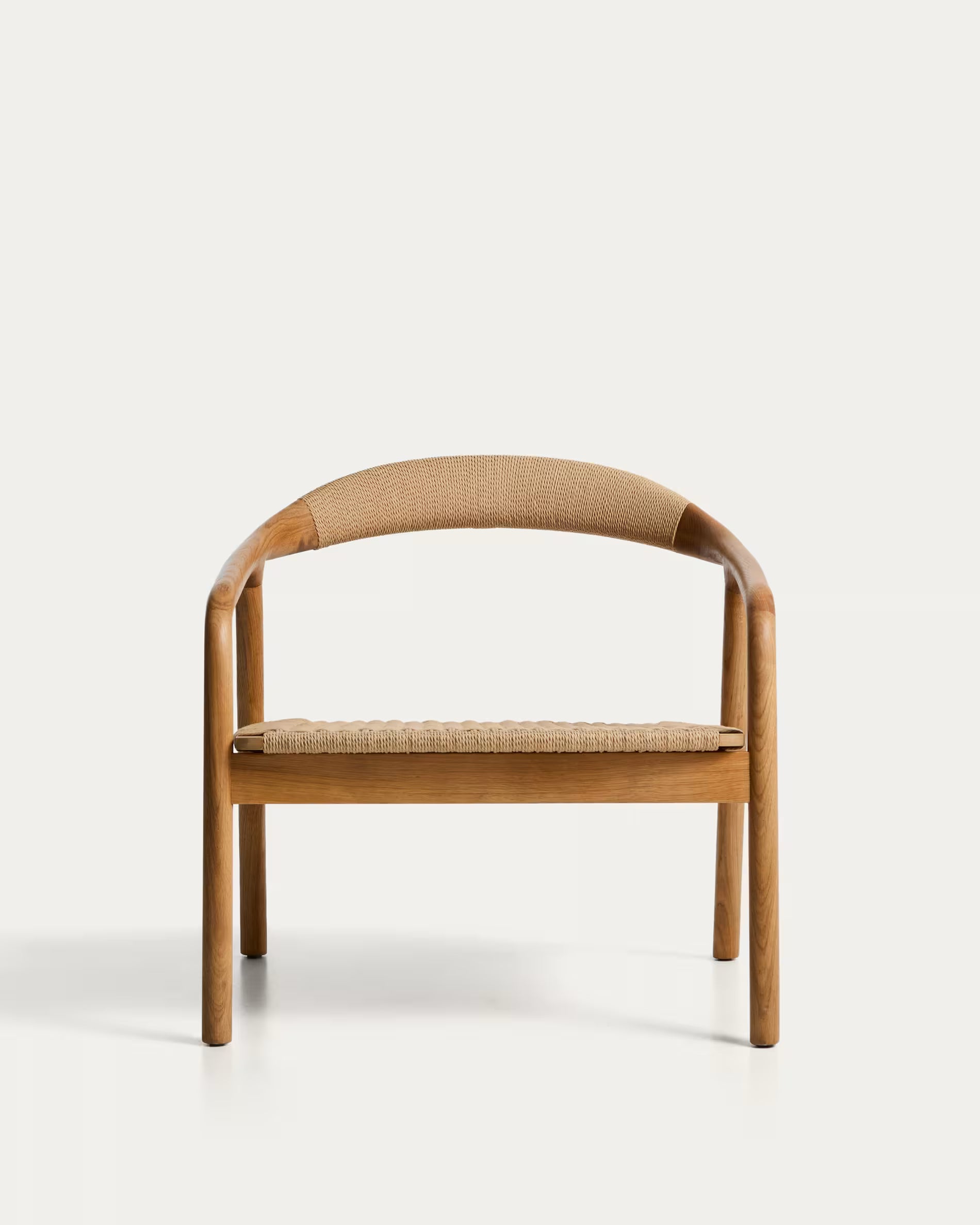 Sessel DERILE beige mit Holzgestell
