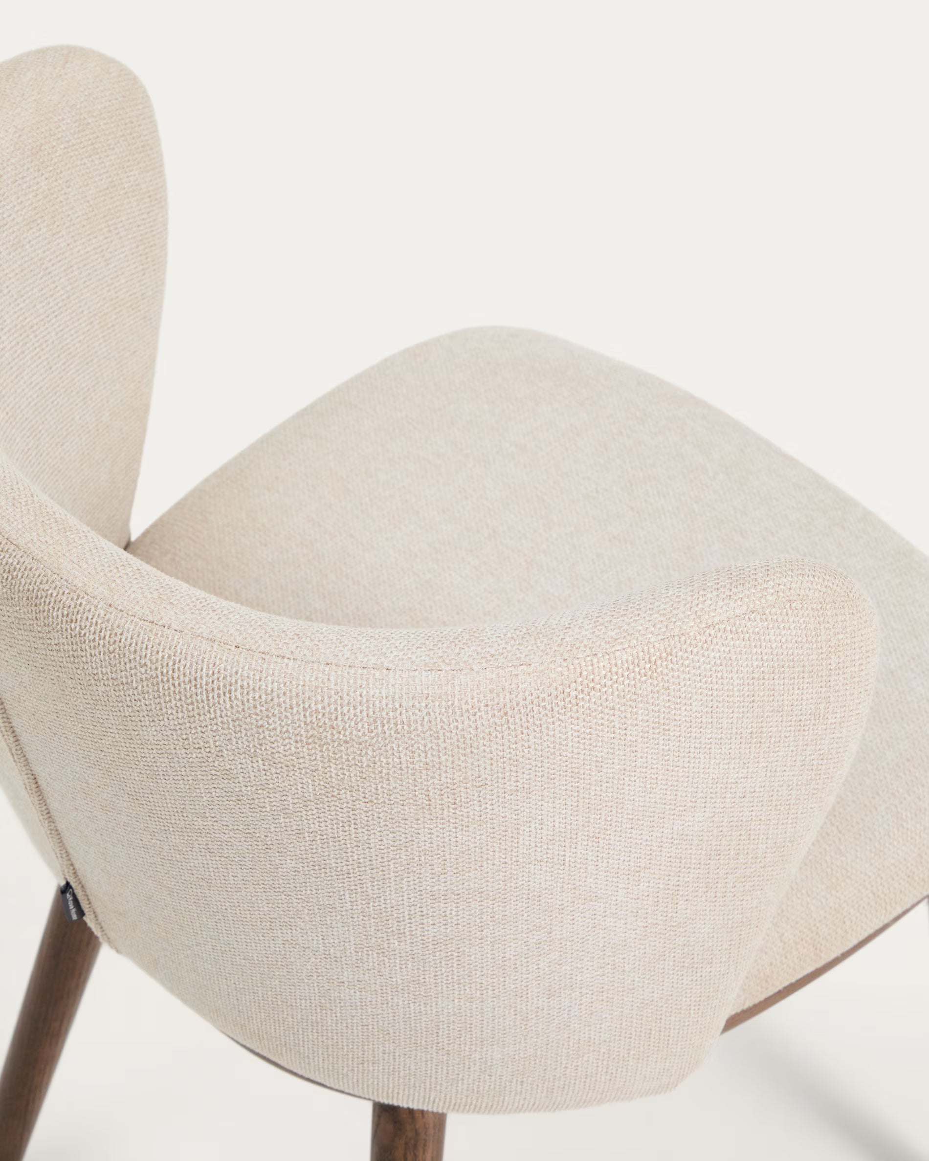 Ciselia Chair in Beige Chenille with Dark Ash Base